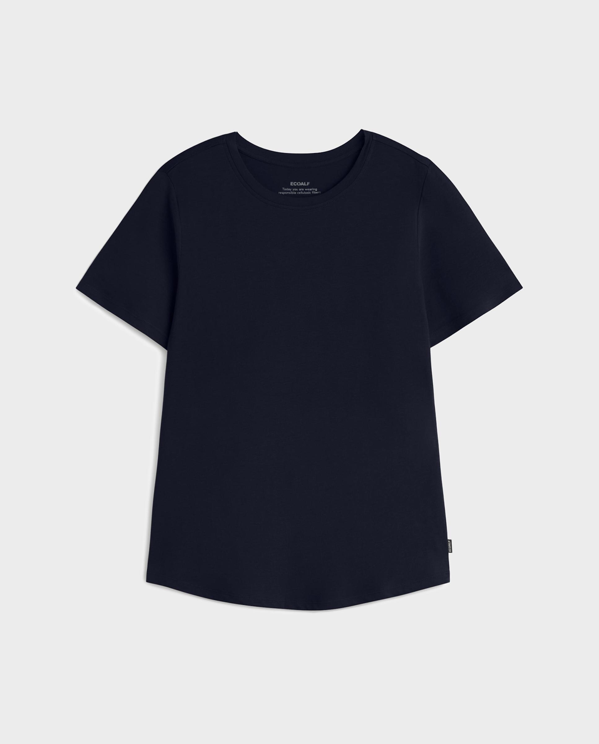 Camiseta de mujer de algodón orgánico regular fit lake - Ecoalf - Azul marino Azul marino-5