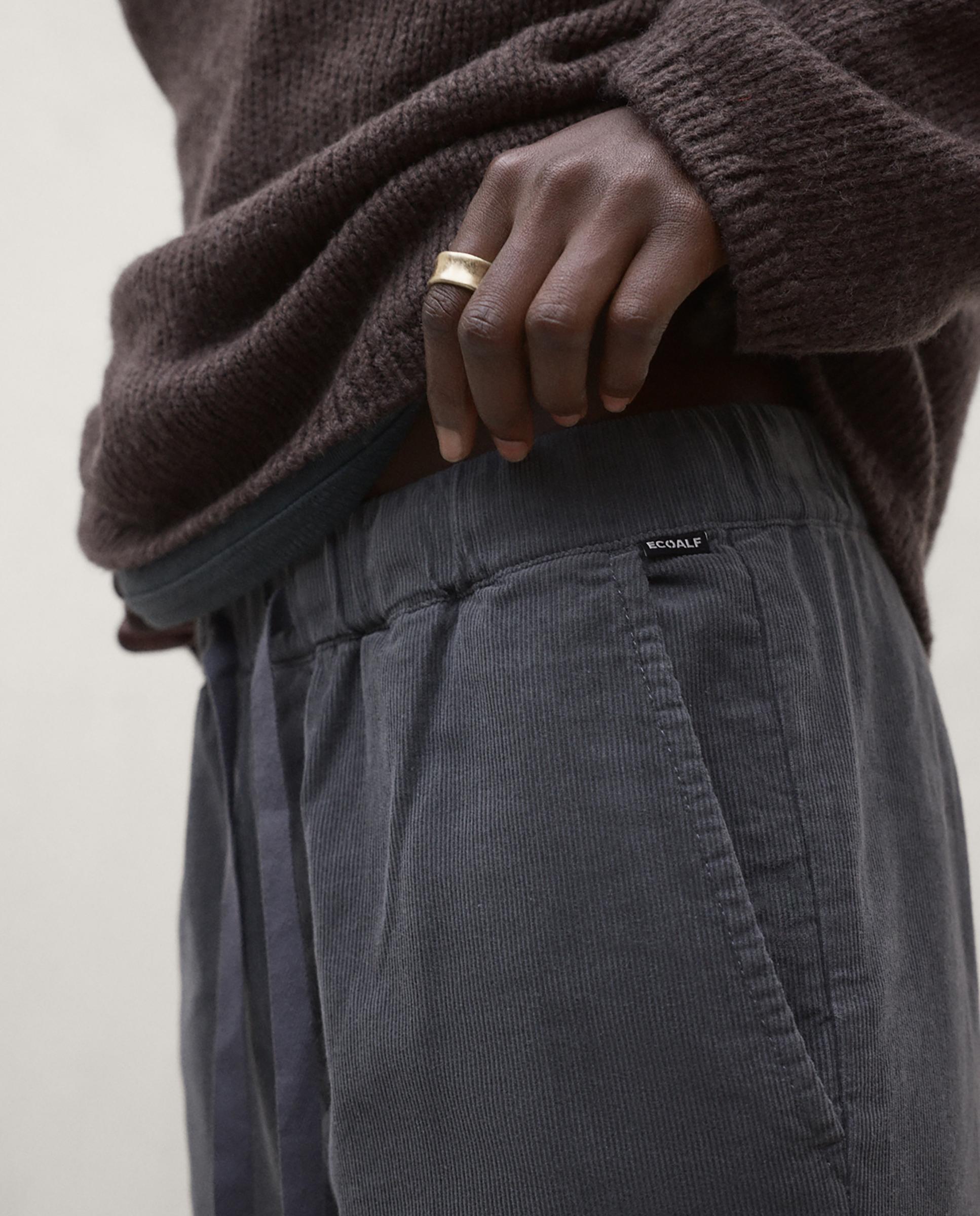 Pantalón recto de mujer de algodón orgánico pana sanz - Ecoalf - Gris cuarzo metalizado Gris cuarzo metalizado-2