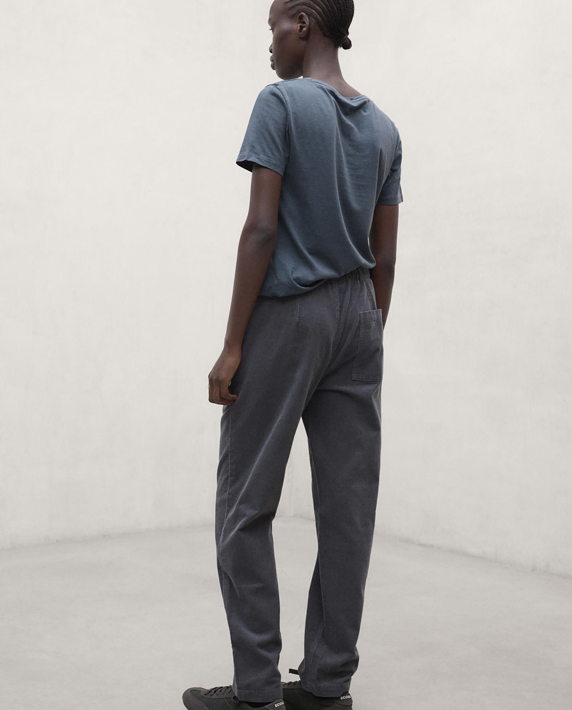 Pantalón recto de mujer de algodón orgánico pana sanz - Ecoalf - Gris cuarzo metalizado Gris cuarzo metalizado-5