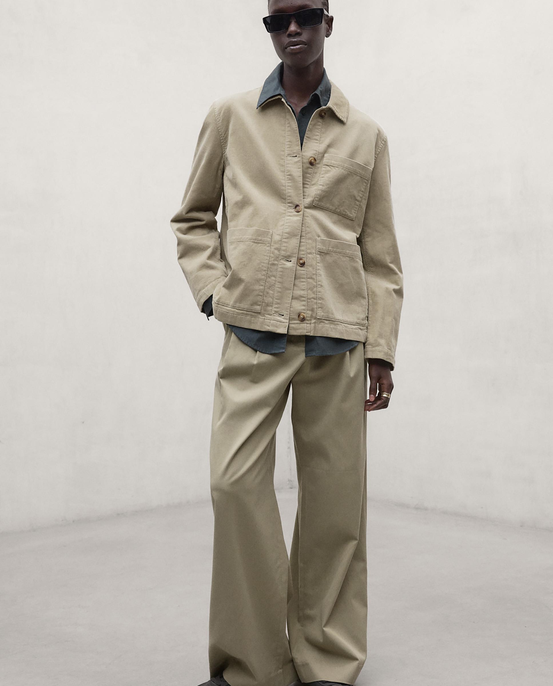 Sobrecamisa de mujer becky con canesú en la espalda - Ecoalf - Camel Camel-1