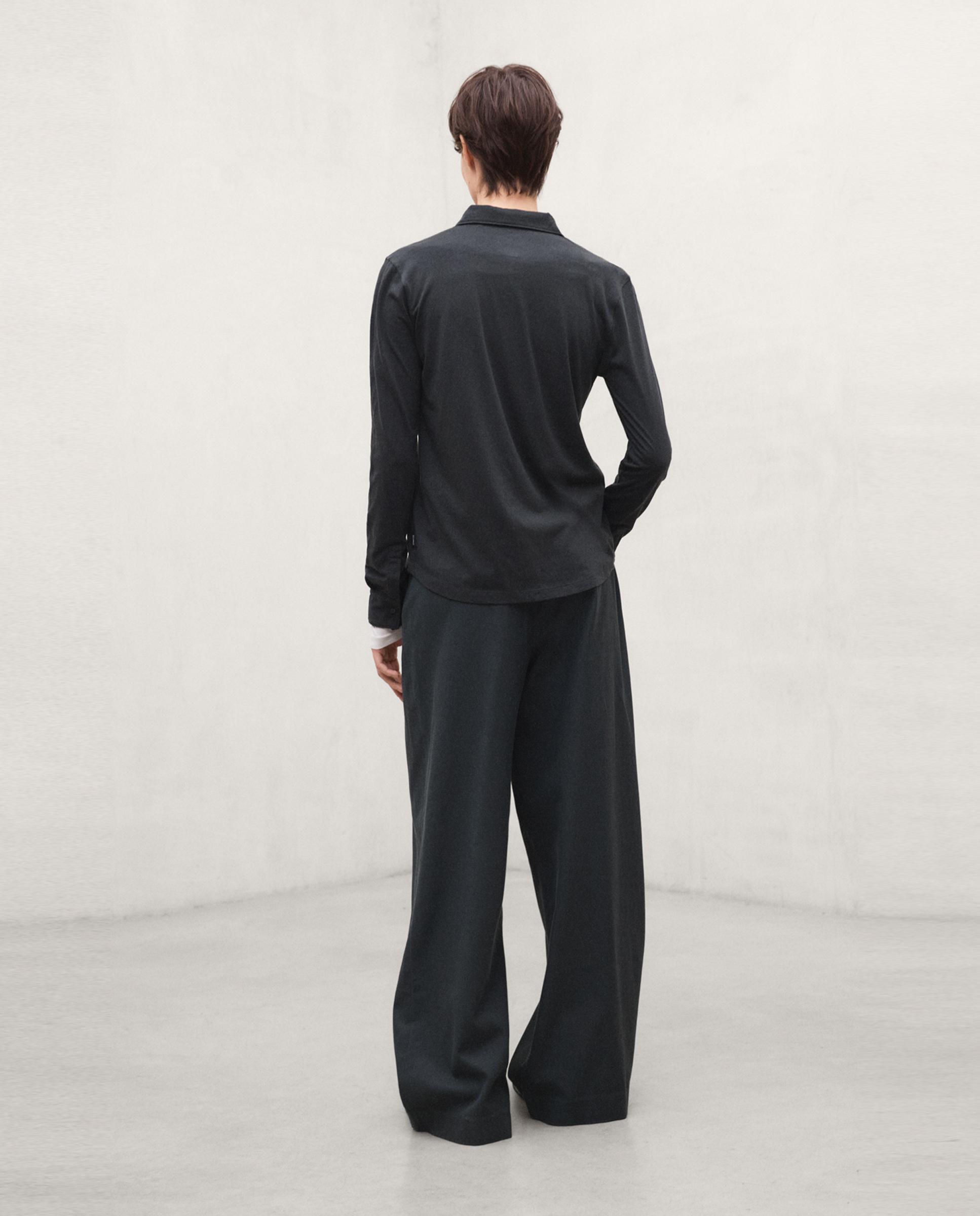 Camisa de mujer lasa de manga larga - Ecoalf - Gris oscuro Gris oscuro-2