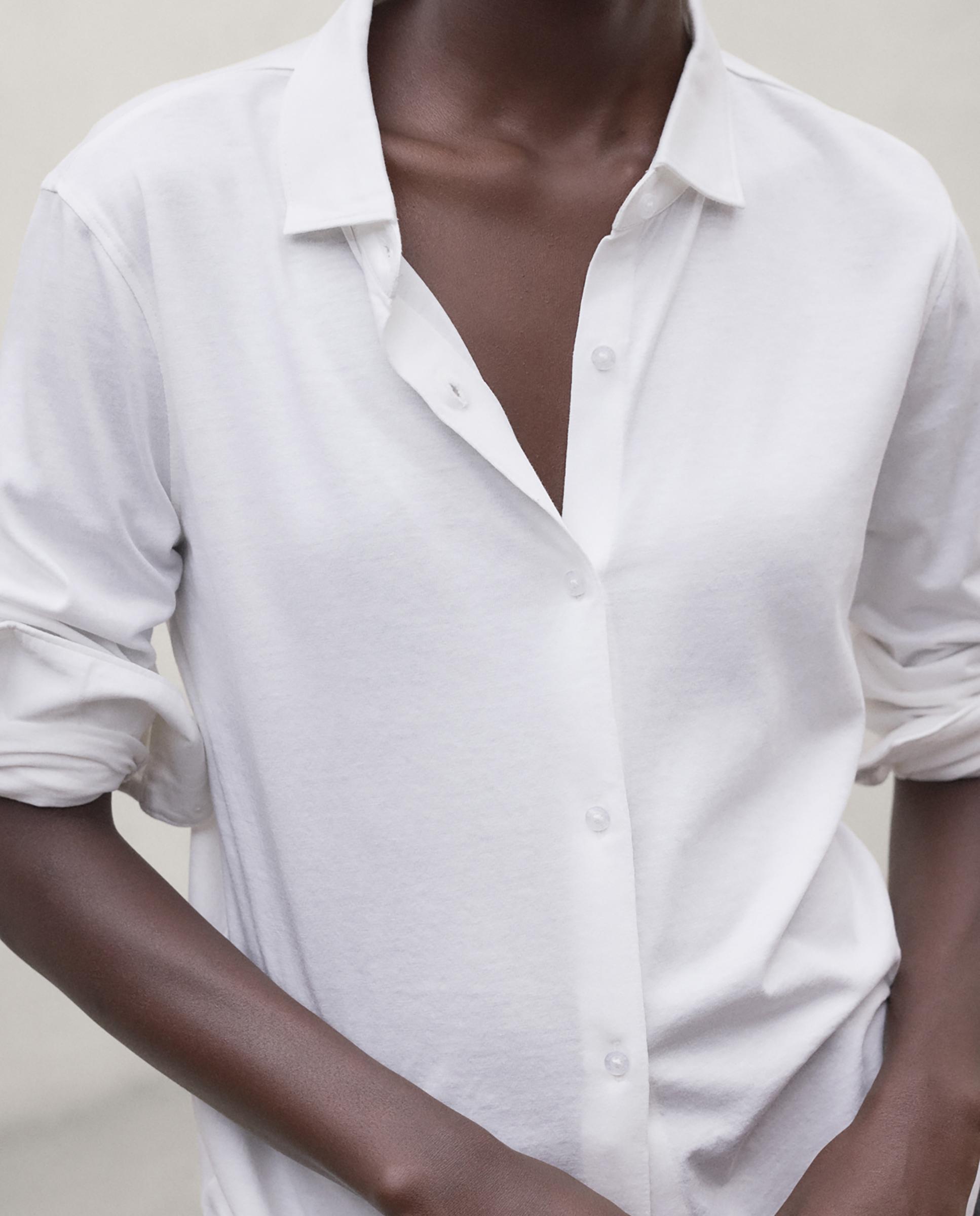 Camisa de mujer lasa de manga larga - Ecoalf - Blanco Blanco-3