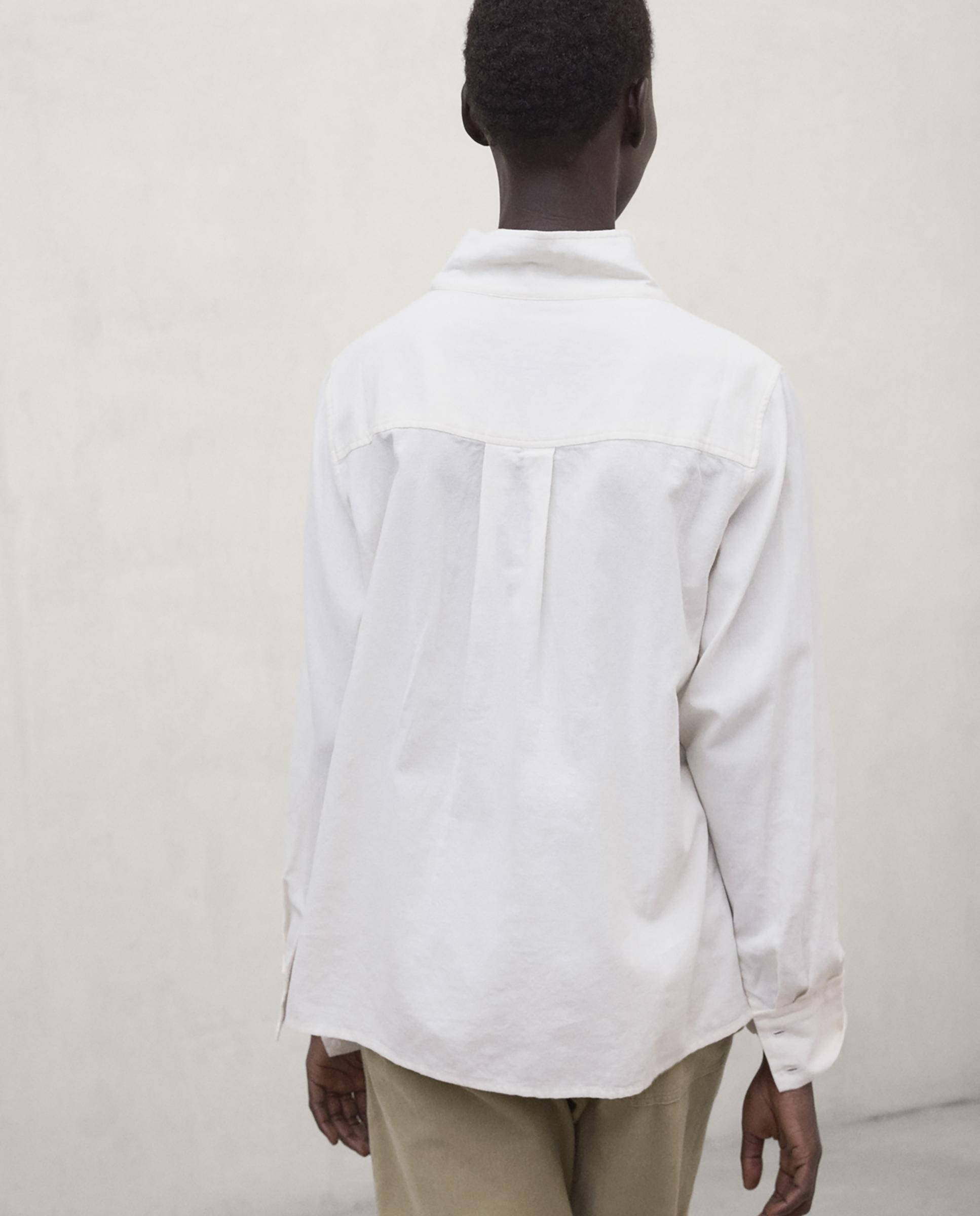 Camisa de mujer de algodón orgánico con cuello alto matilda - Ecoalf - Blanco roto Blanco roto-4