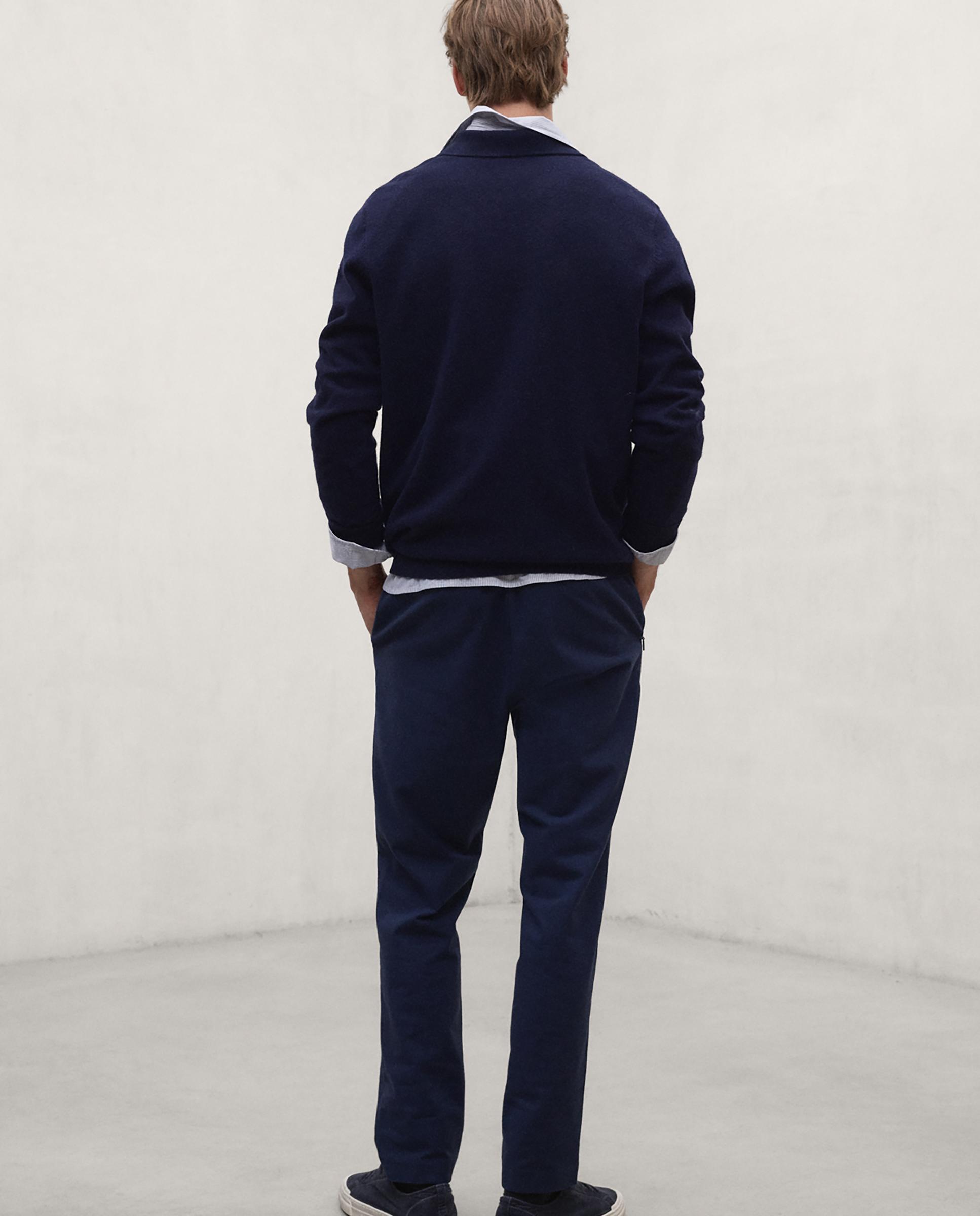 Imagen 3 de Jersey de hombre lana mopane con cuello camisero - Ecoalf - Azul marino Azul marino