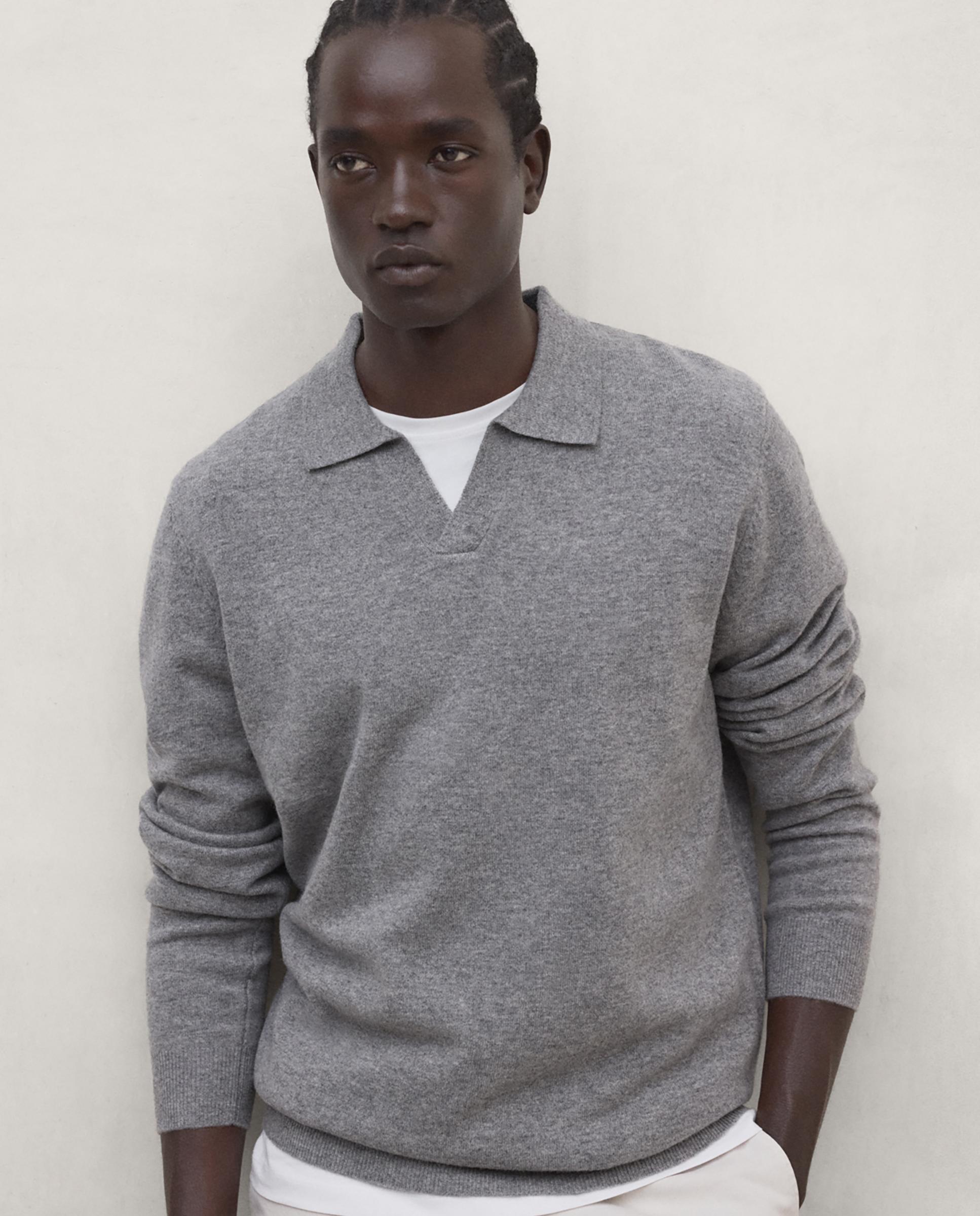 Imagen 1 de Jersey de hombre lana mopane con cuello camisero - Ecoalf - Gris Gris