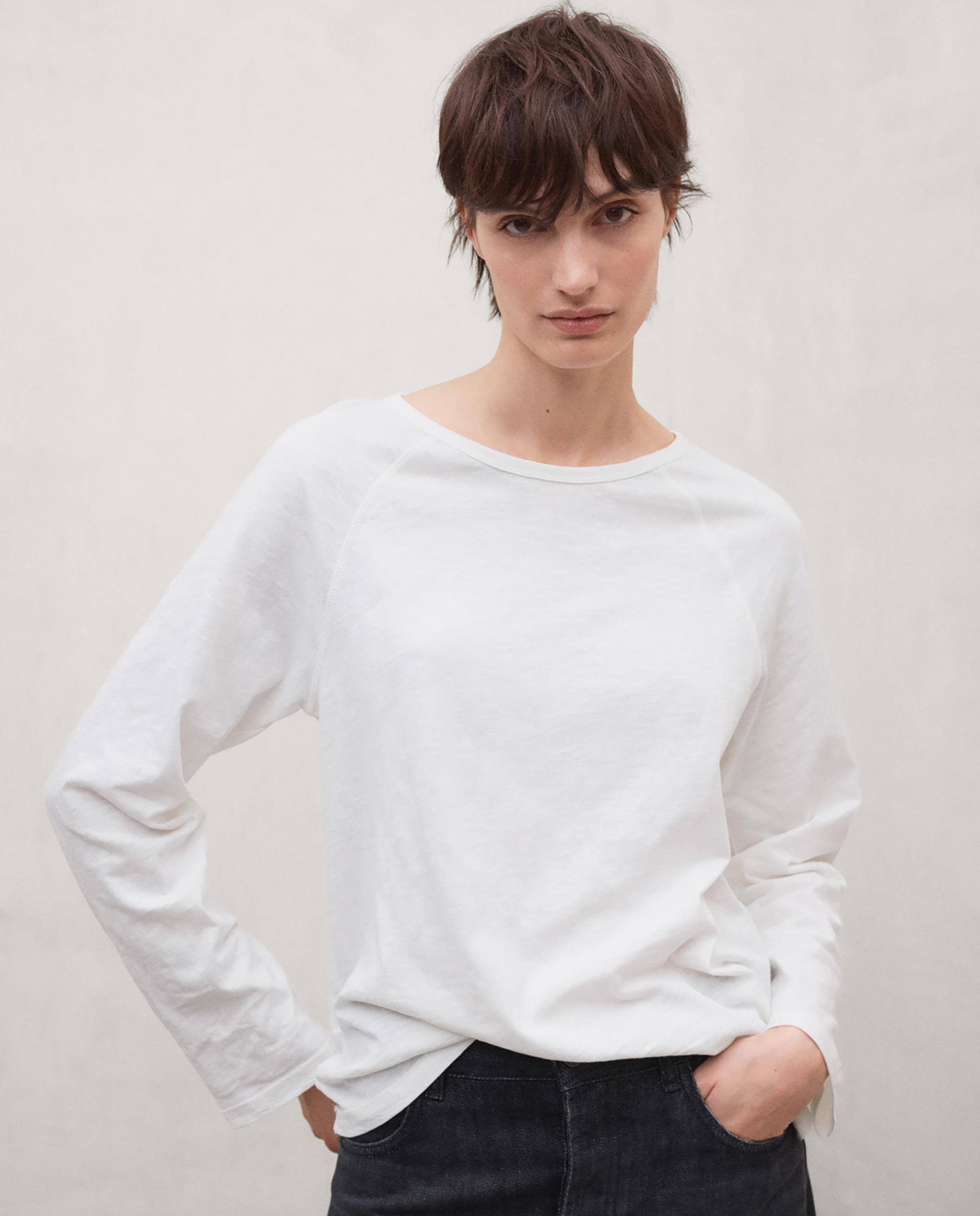 Camiseta de mujer de algodón regenerativo de manga larga palerma - Ecoalf - Blanco Blanco-3