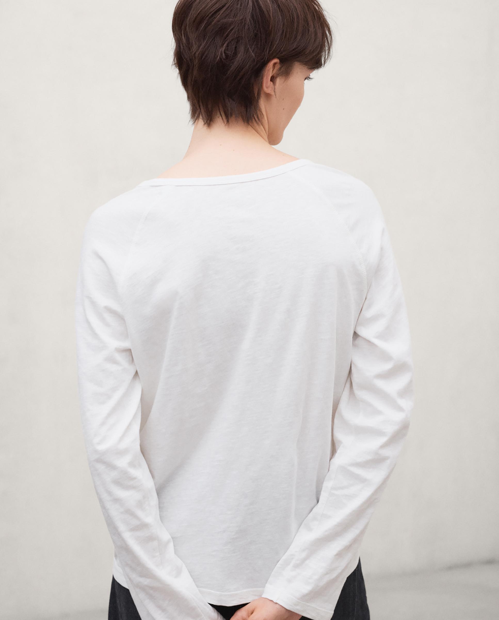 Camiseta de mujer de algodón regenerativo de manga larga palerma - Ecoalf - Blanco Blanco-5