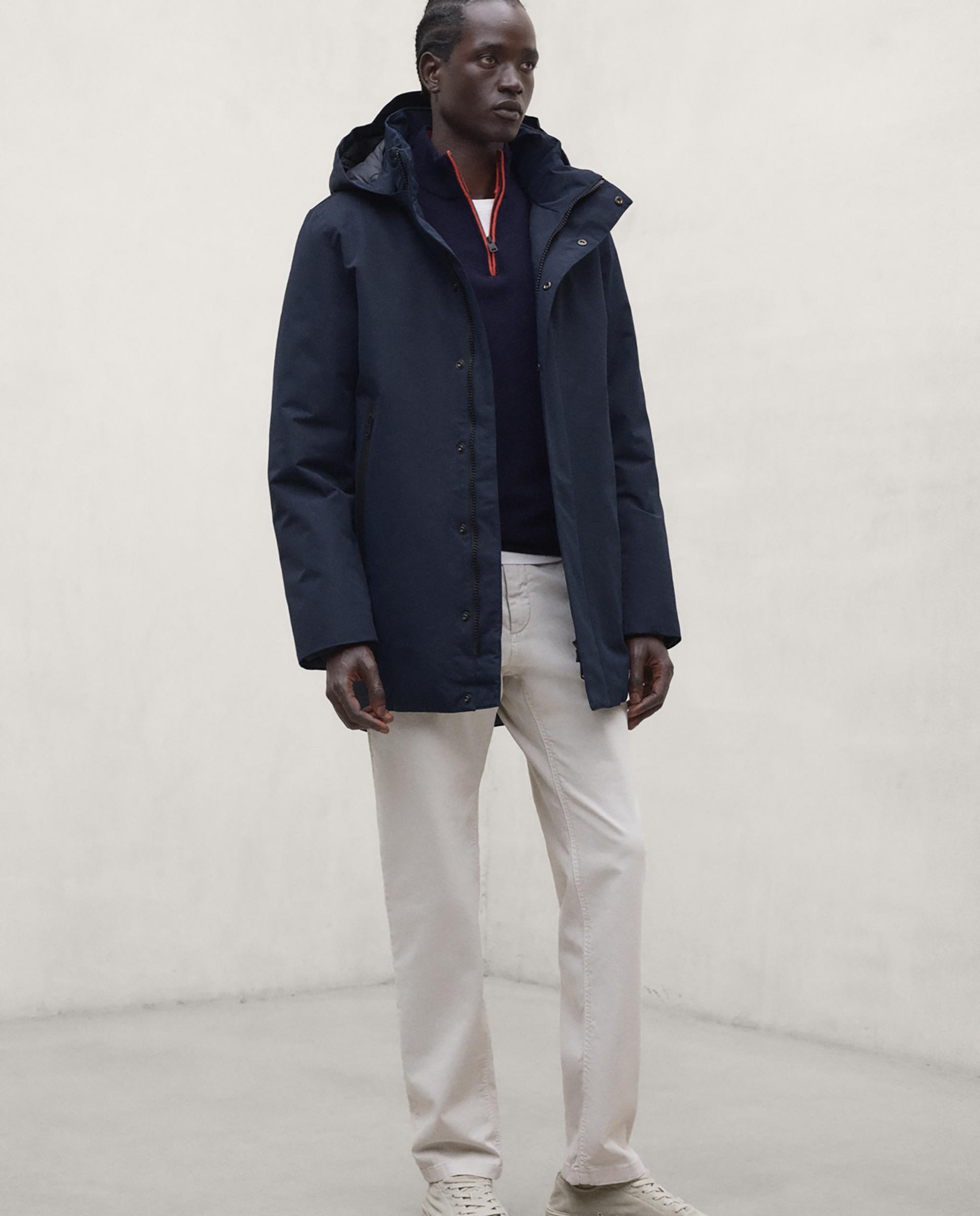 Parka de hombre parko con capucha y cierre de cremallera - Ecoalf - Azul marino Azul marino-1