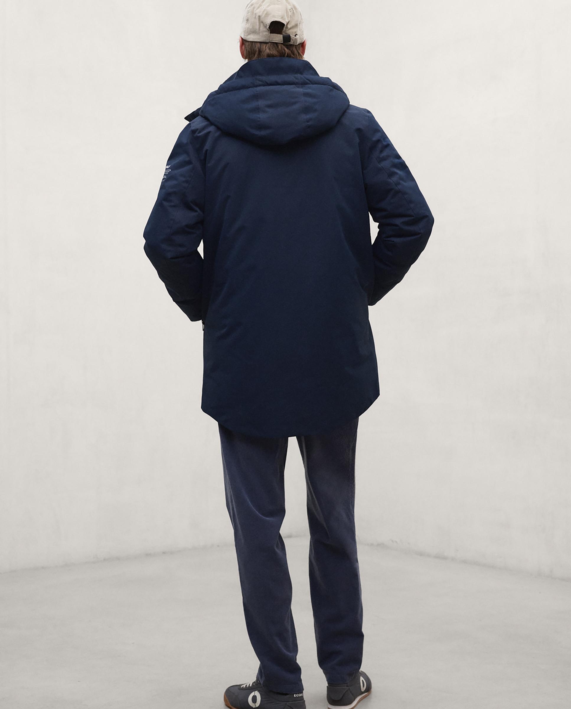 Parka de hombre parko con capucha y cierre de cremallera - Ecoalf - Azul marino Azul marino-5