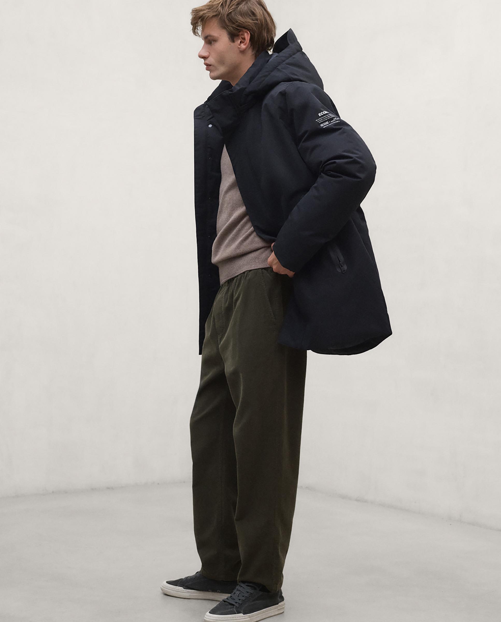 Parka de hombre parko con capucha y cierre de cremallera - Ecoalf - Negro Negro-2