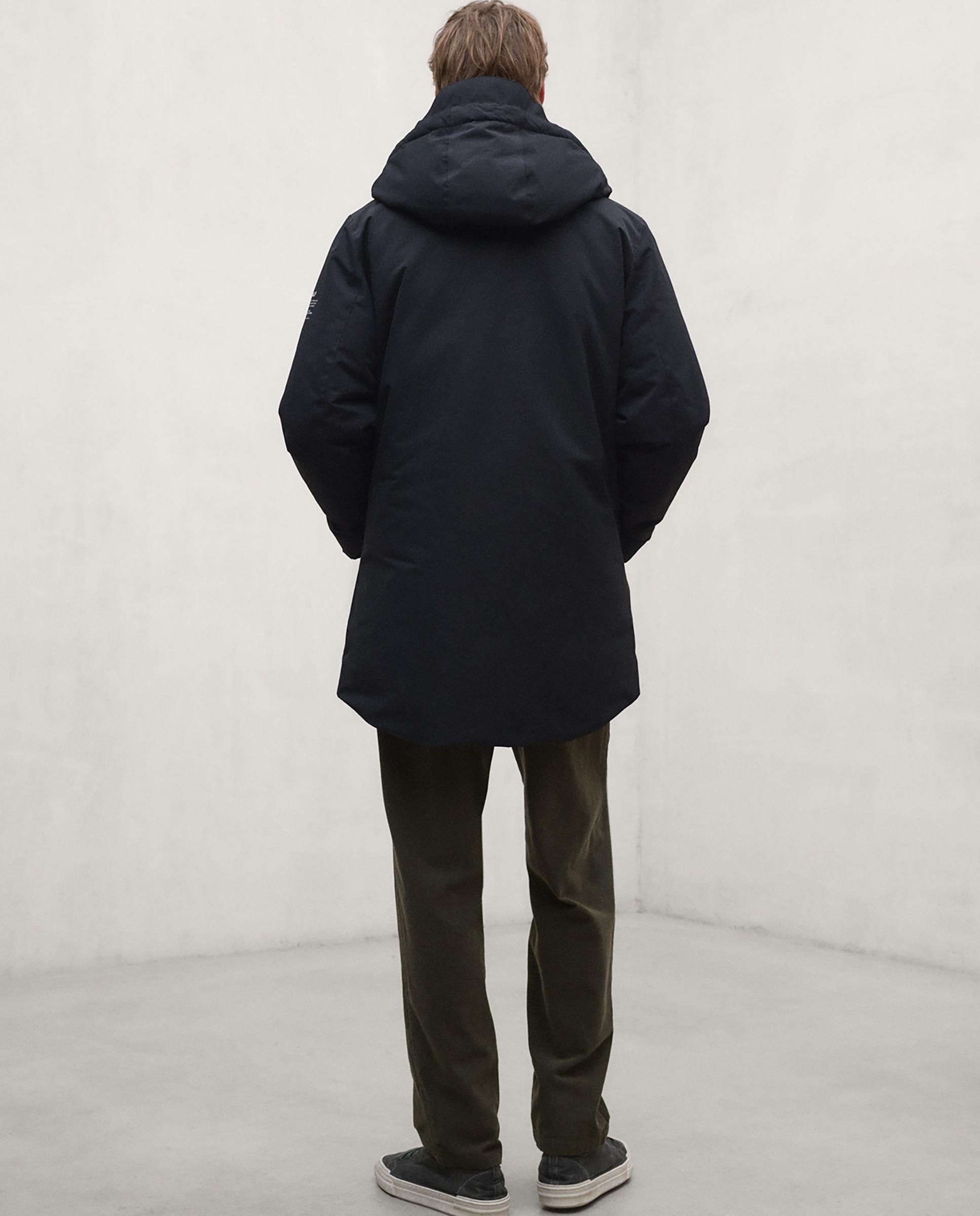 Parka de hombre parko con capucha y cierre de cremallera - Ecoalf - Negro Negro-3