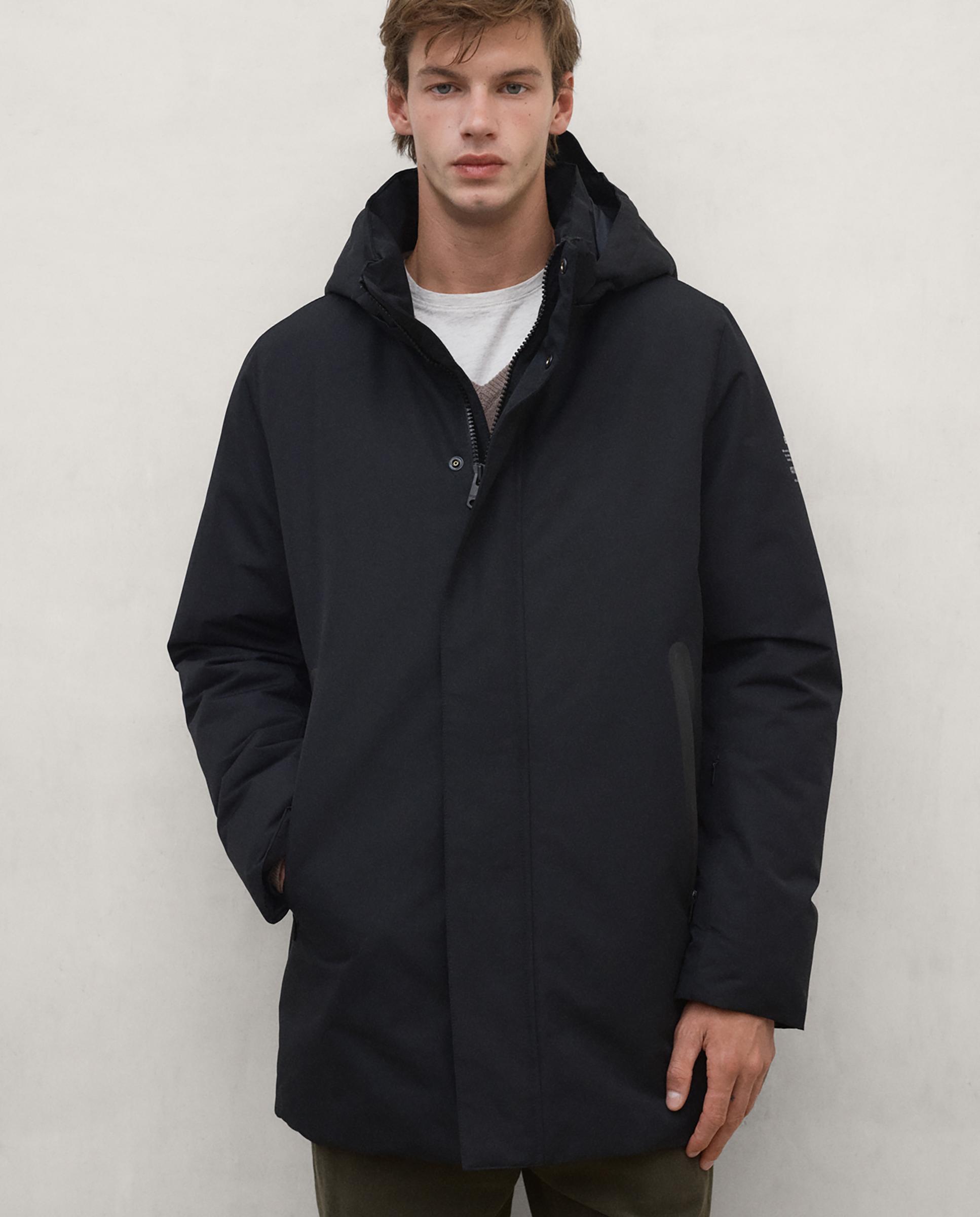 Parka de hombre parko con capucha y cierre de cremallera - Ecoalf - Negro Negro-4