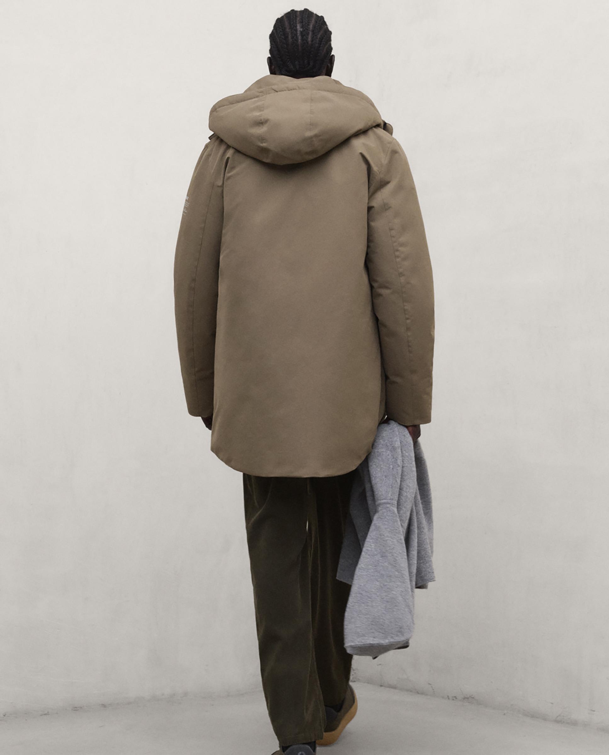 Parka de hombre parko con capucha y cierre de cremallera - Ecoalf - Marrón Marrón-2