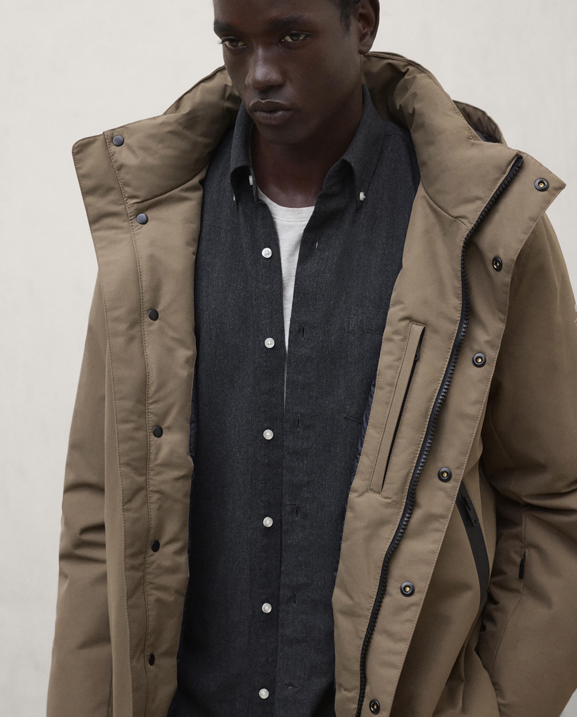Parka de hombre parko con capucha y cierre de cremallera - Ecoalf - Marrón Marrón-3