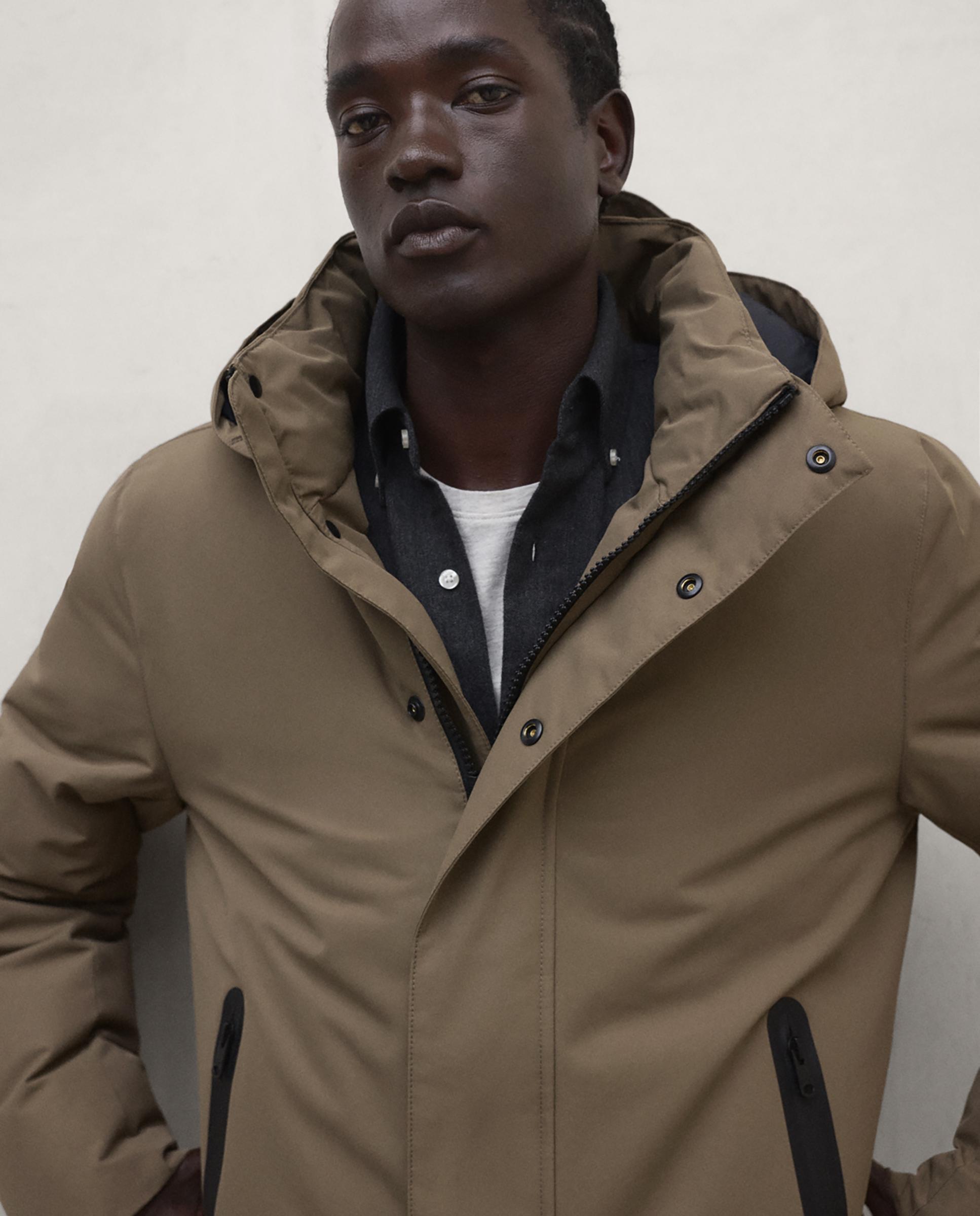 Parka de hombre parko con capucha y cierre de cremallera - Ecoalf - Marrón Marrón-4