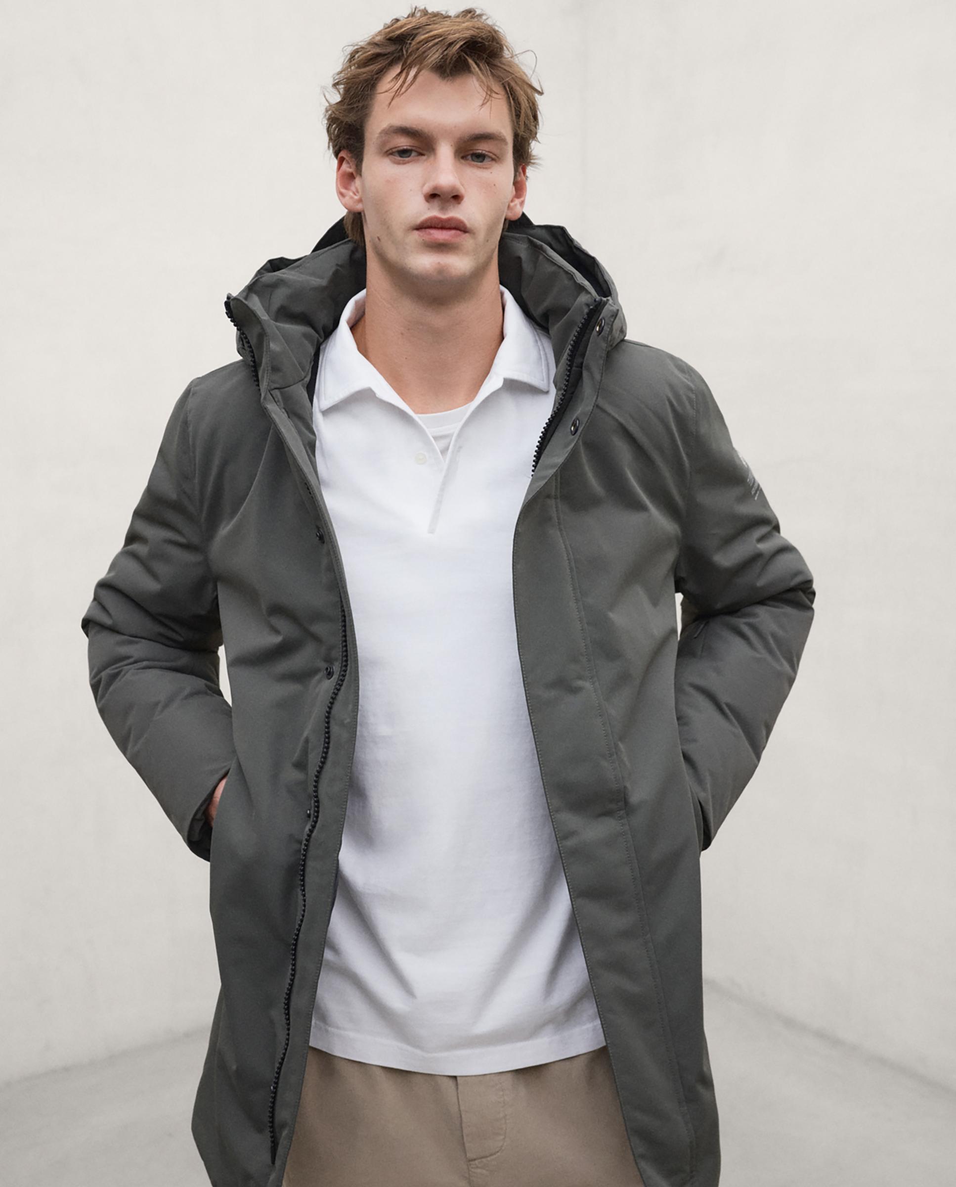 Parka de hombre parko con capucha y cierre de cremallera - Ecoalf - Verde Verde-2