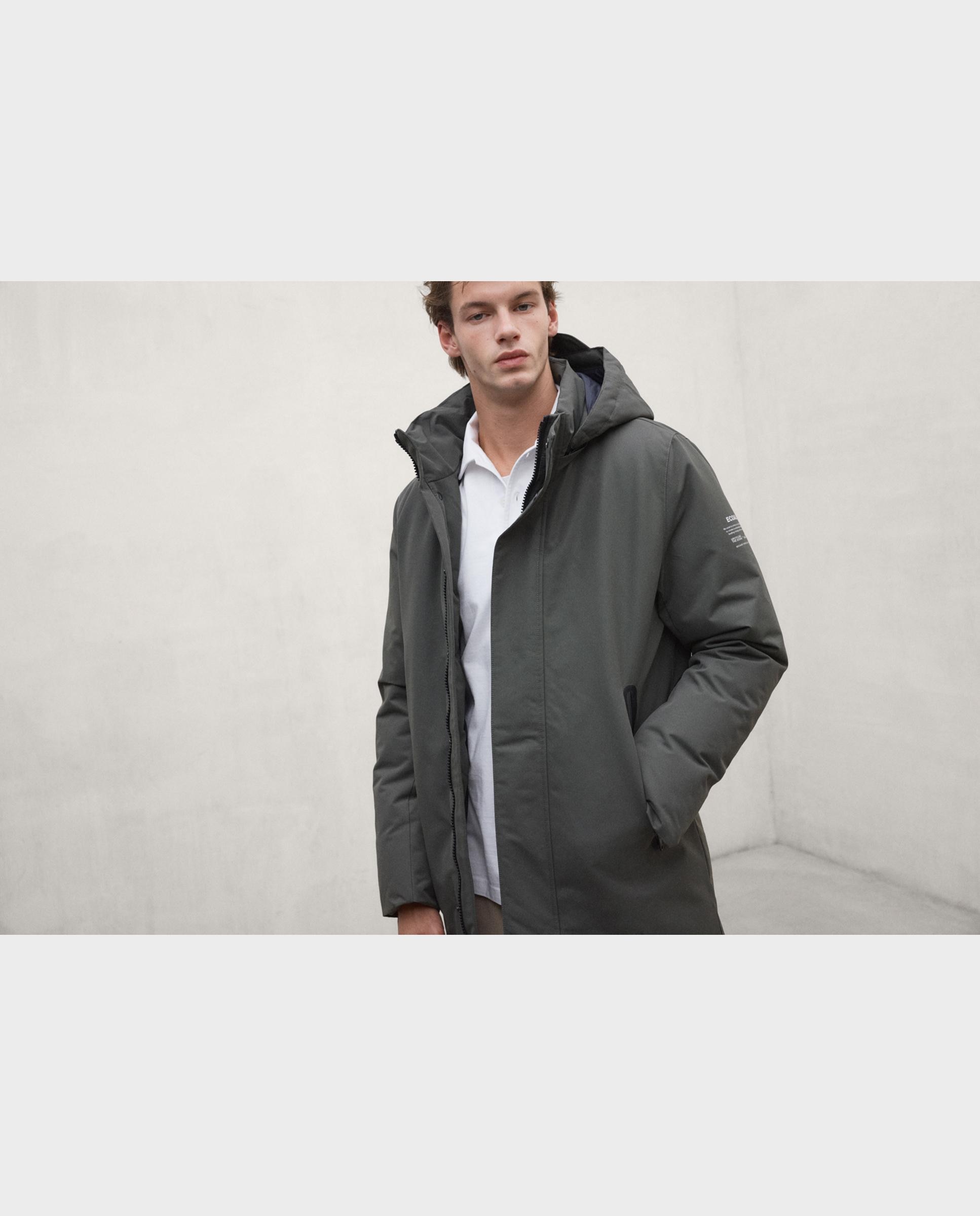Parka de hombre parko con capucha y cierre de cremallera - Ecoalf - Verde Verde-3