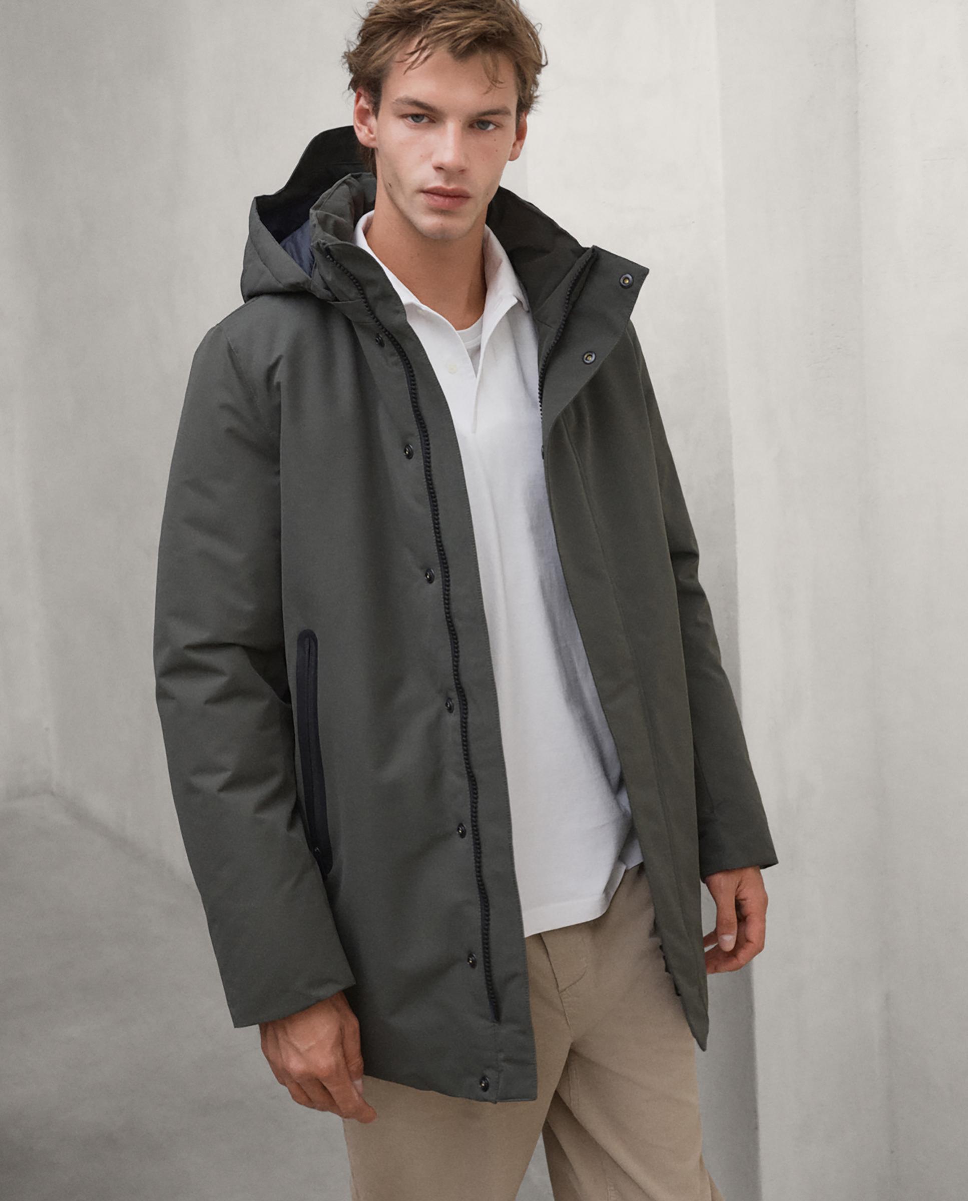Parka de hombre parko con capucha y cierre de cremallera - Ecoalf - Verde Verde-5