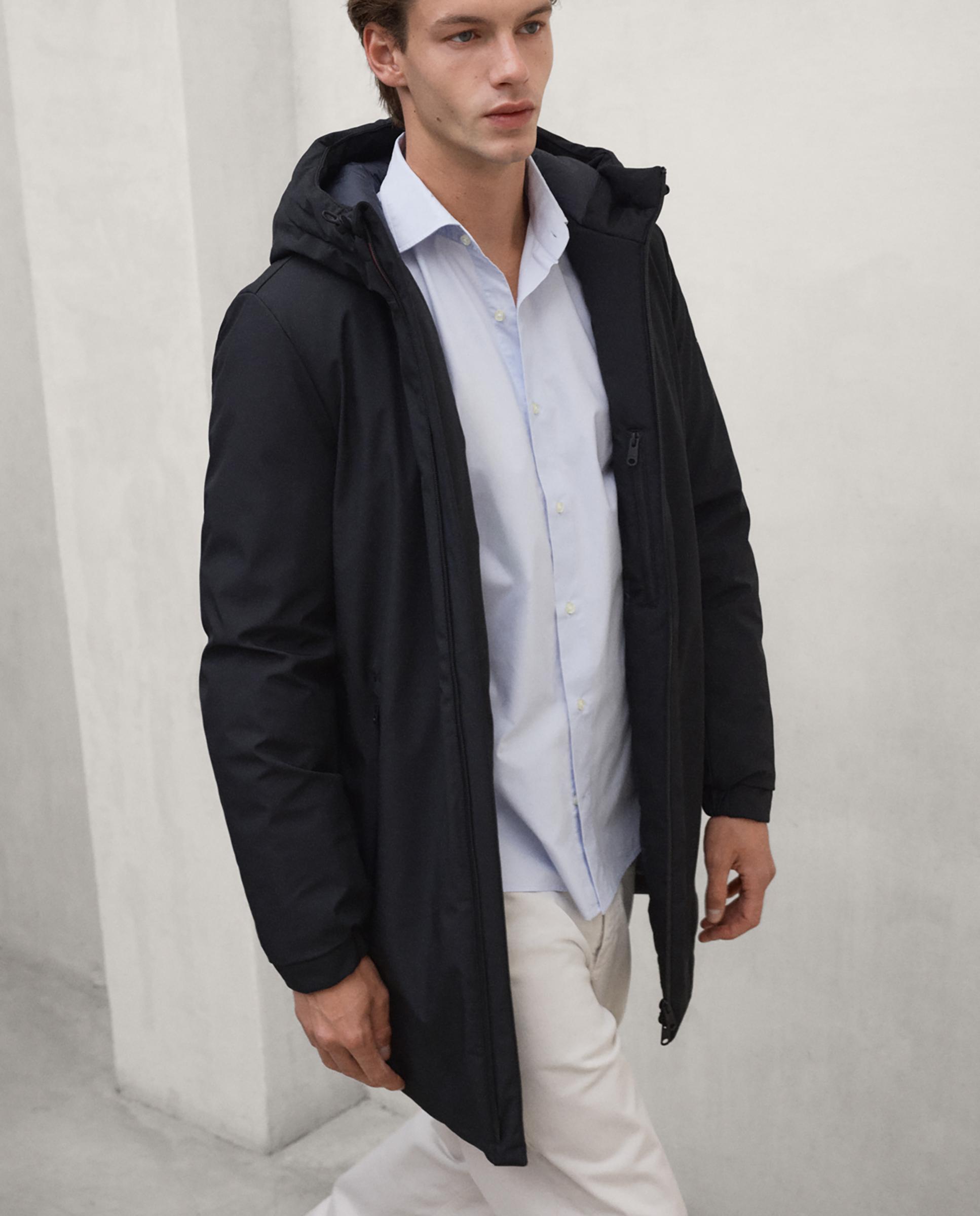 Imagen 3 de Parka de hombre pasu repelente al agua con capucha ajustable - Ecoalf - Negro Negro