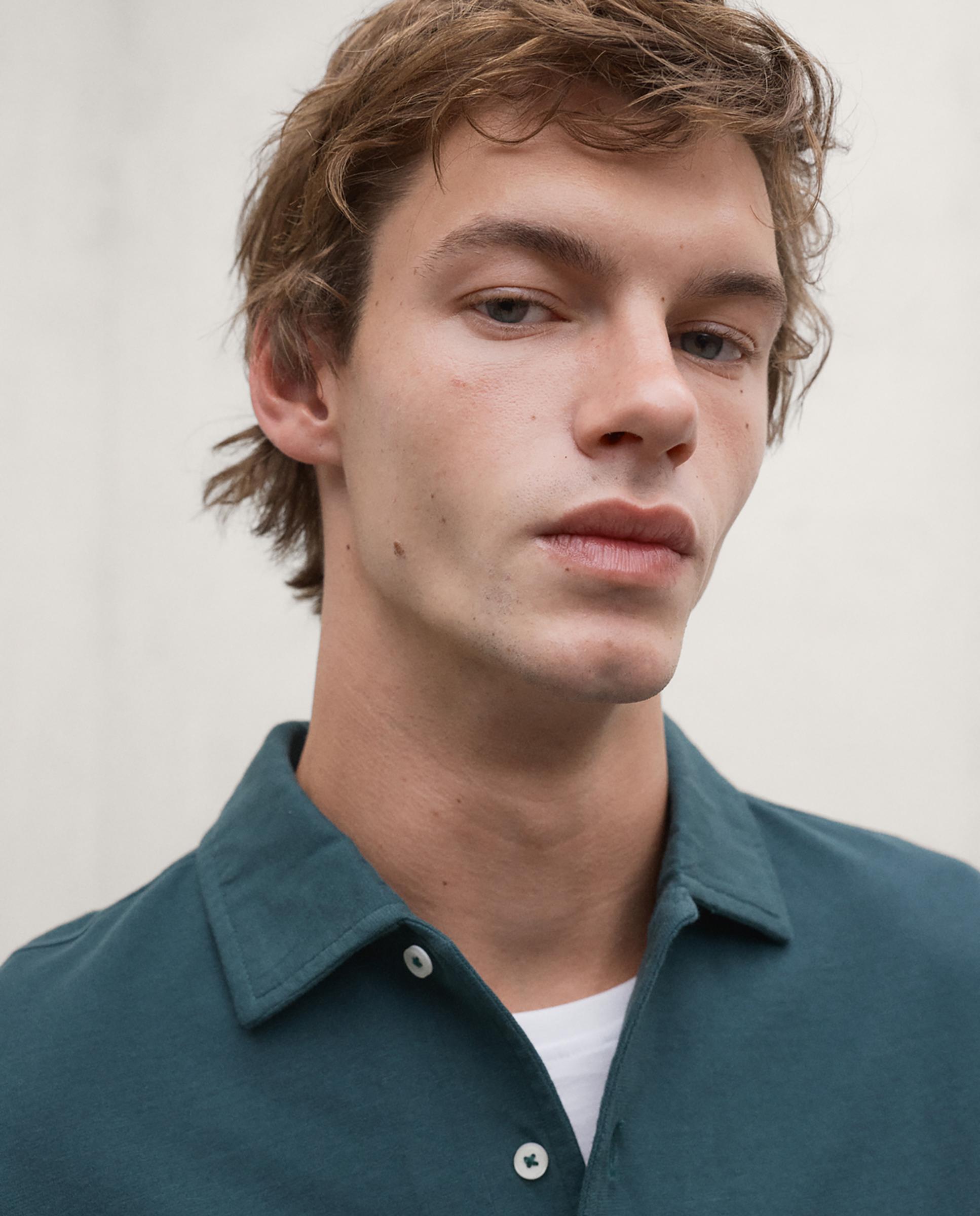 Polo de hombre patrick de manga larga - Ecoalf - Verde Verde-3