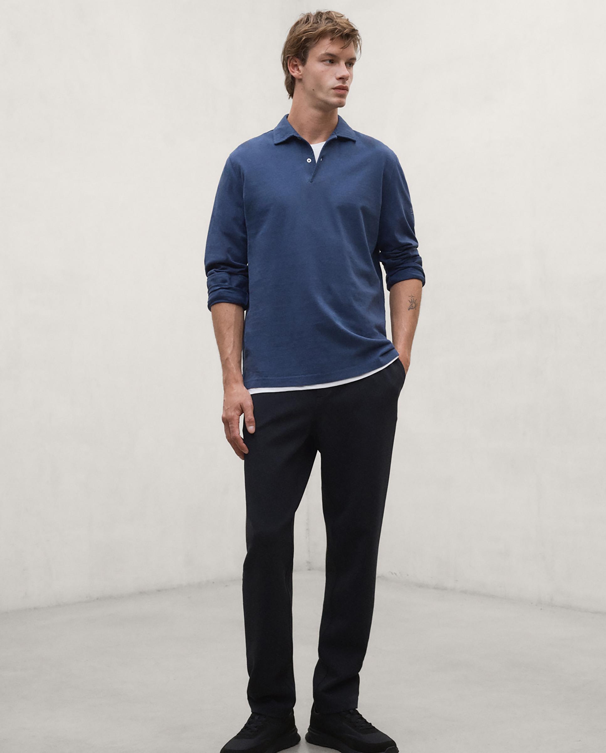Polo de hombre patrick de manga larga - Ecoalf - Azul Azul-2