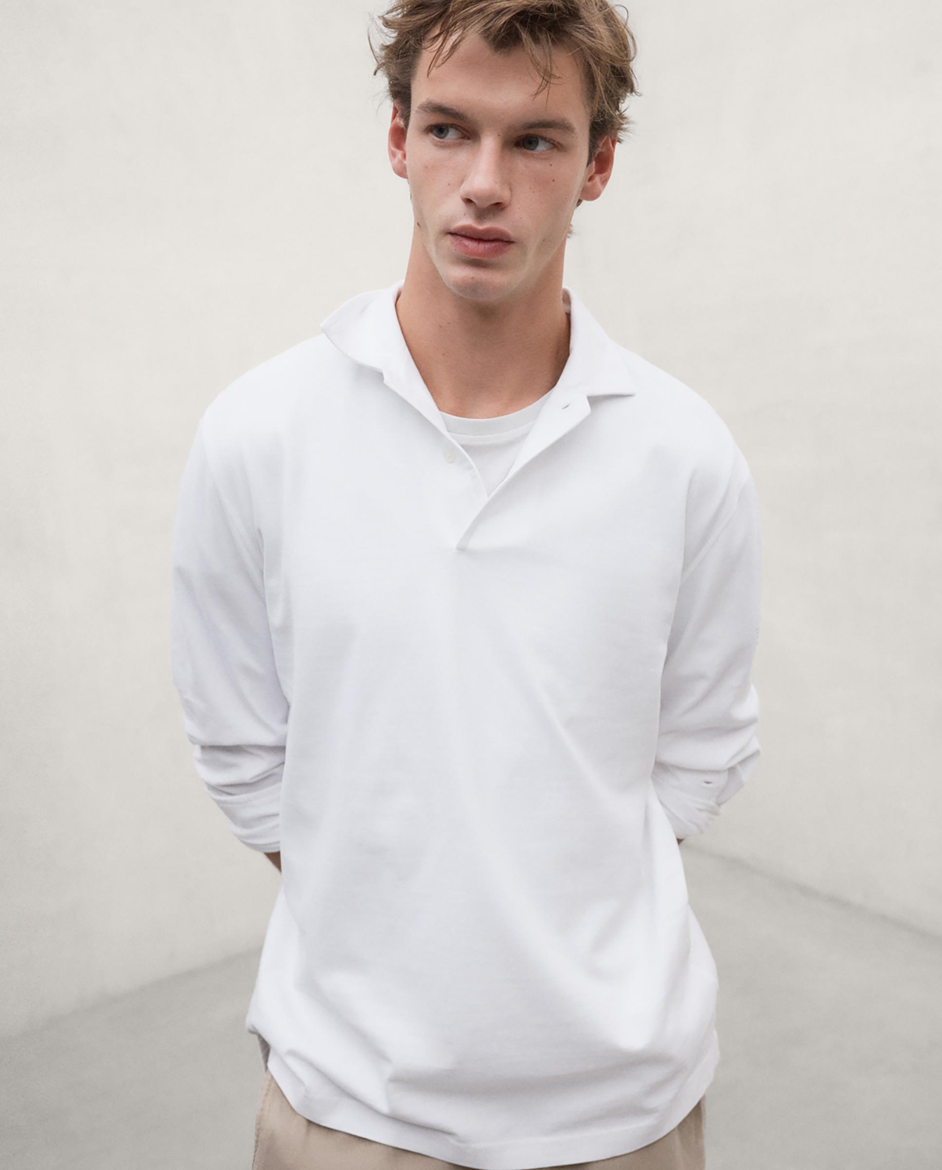 Polo de hombre patrick de manga larga - Ecoalf - Blanco Blanco-1
