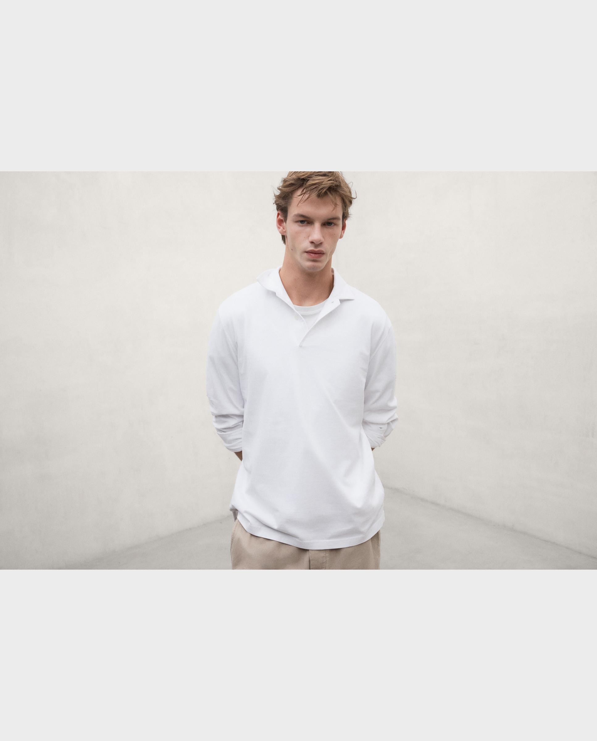 Polo de hombre patrick de manga larga - Ecoalf - Blanco Blanco-2