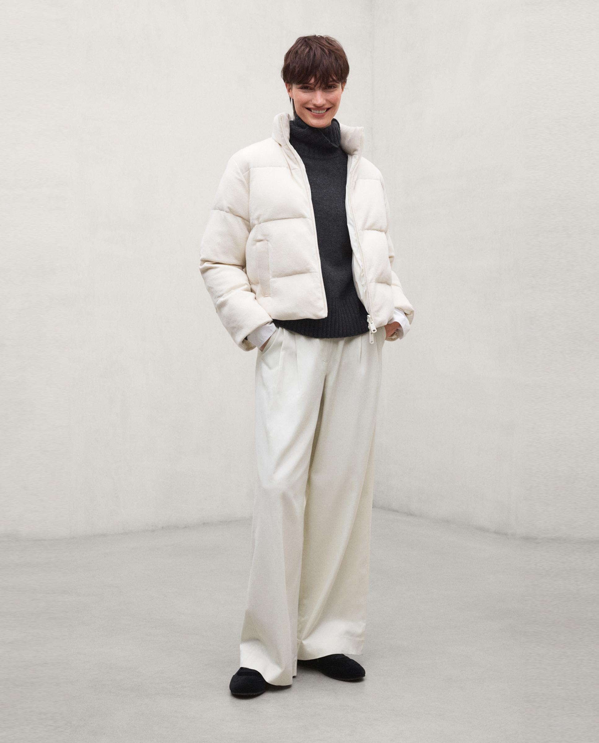 Chaqueta híbrida de mujer sintre reversible - Ecoalf - Blanco Blanco-1
