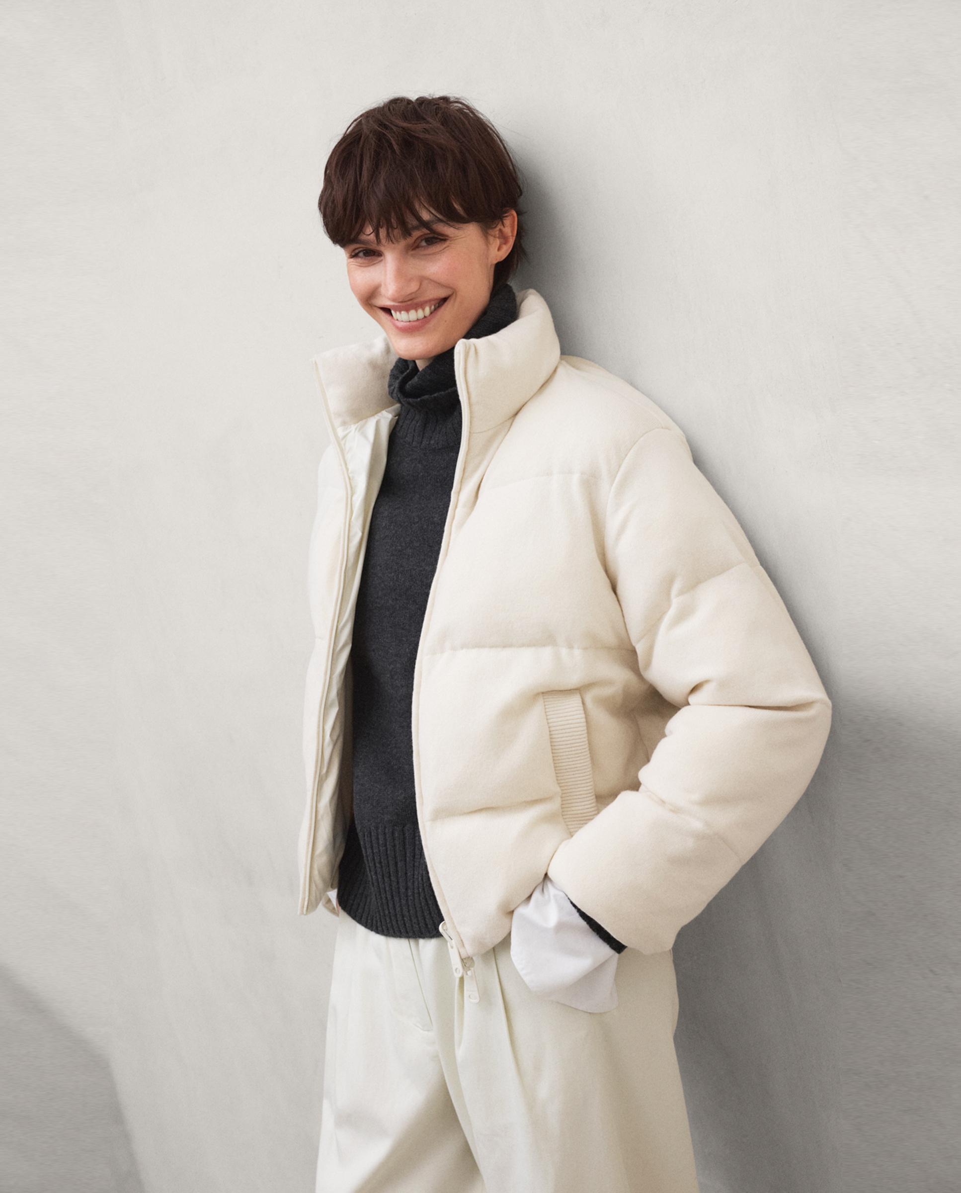 Chaqueta híbrida de mujer sintre reversible - Ecoalf - Blanco Blanco-3