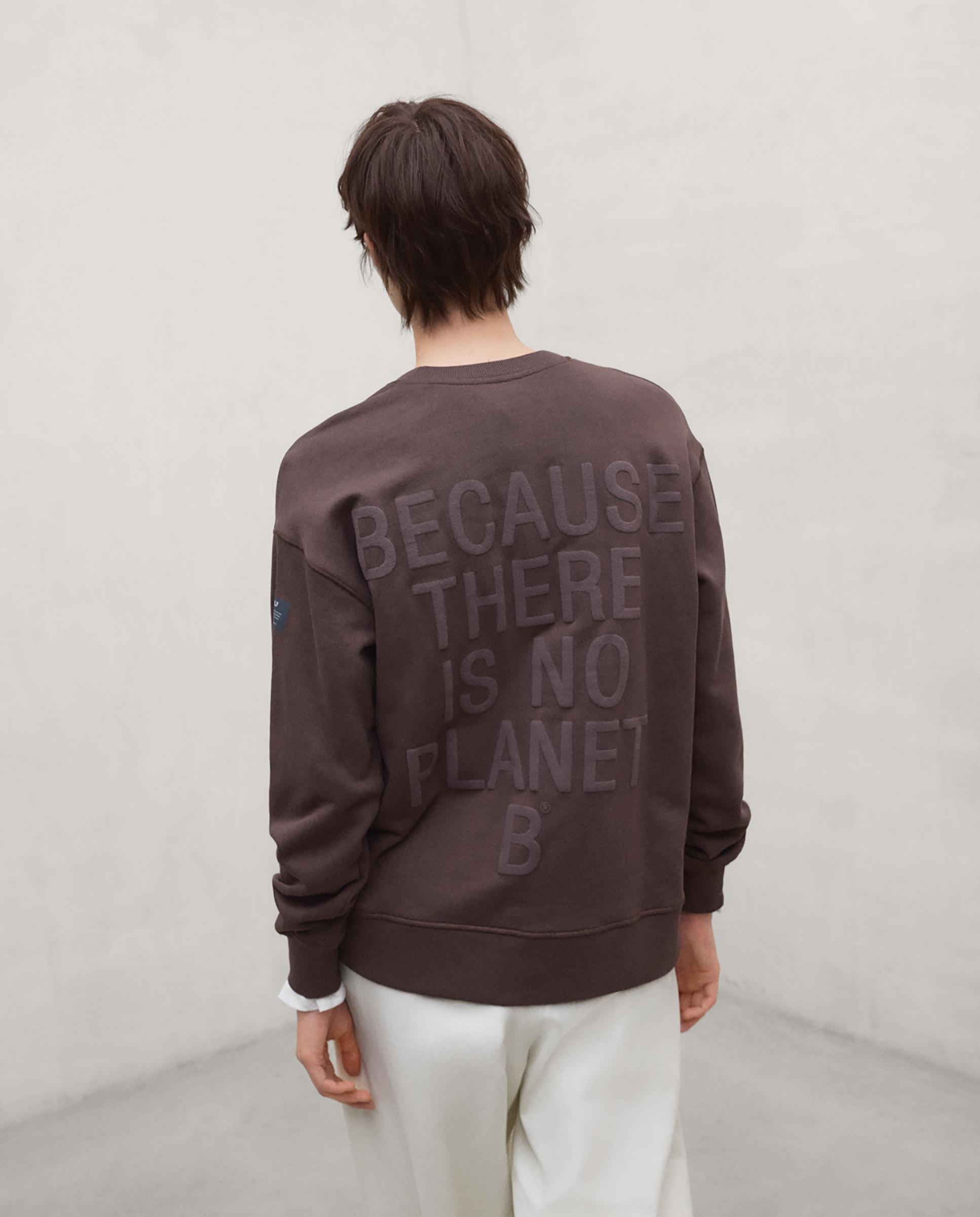 Sudadera de mujer de algodón orgánico con cuello redondo storm - Ecoalf - Marrón chocolate Marrón chocolate-3