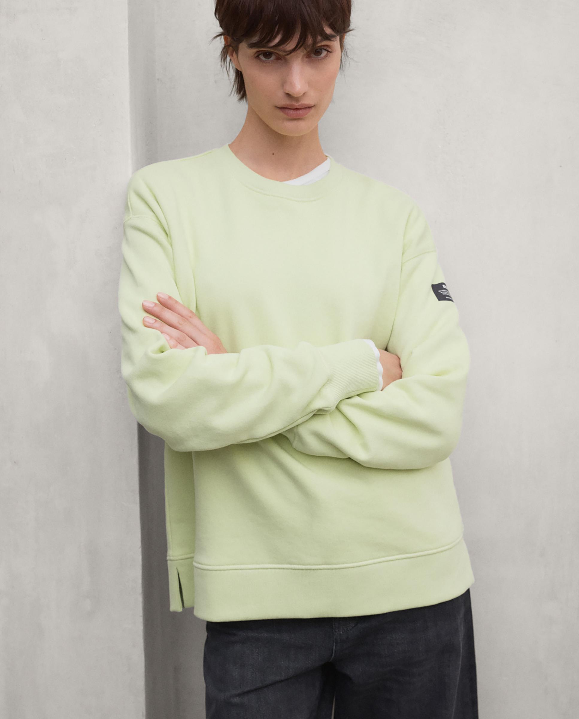 Sudadera de mujer de algodón orgánico con cuello redondo storm - Ecoalf - Limón Limón-1