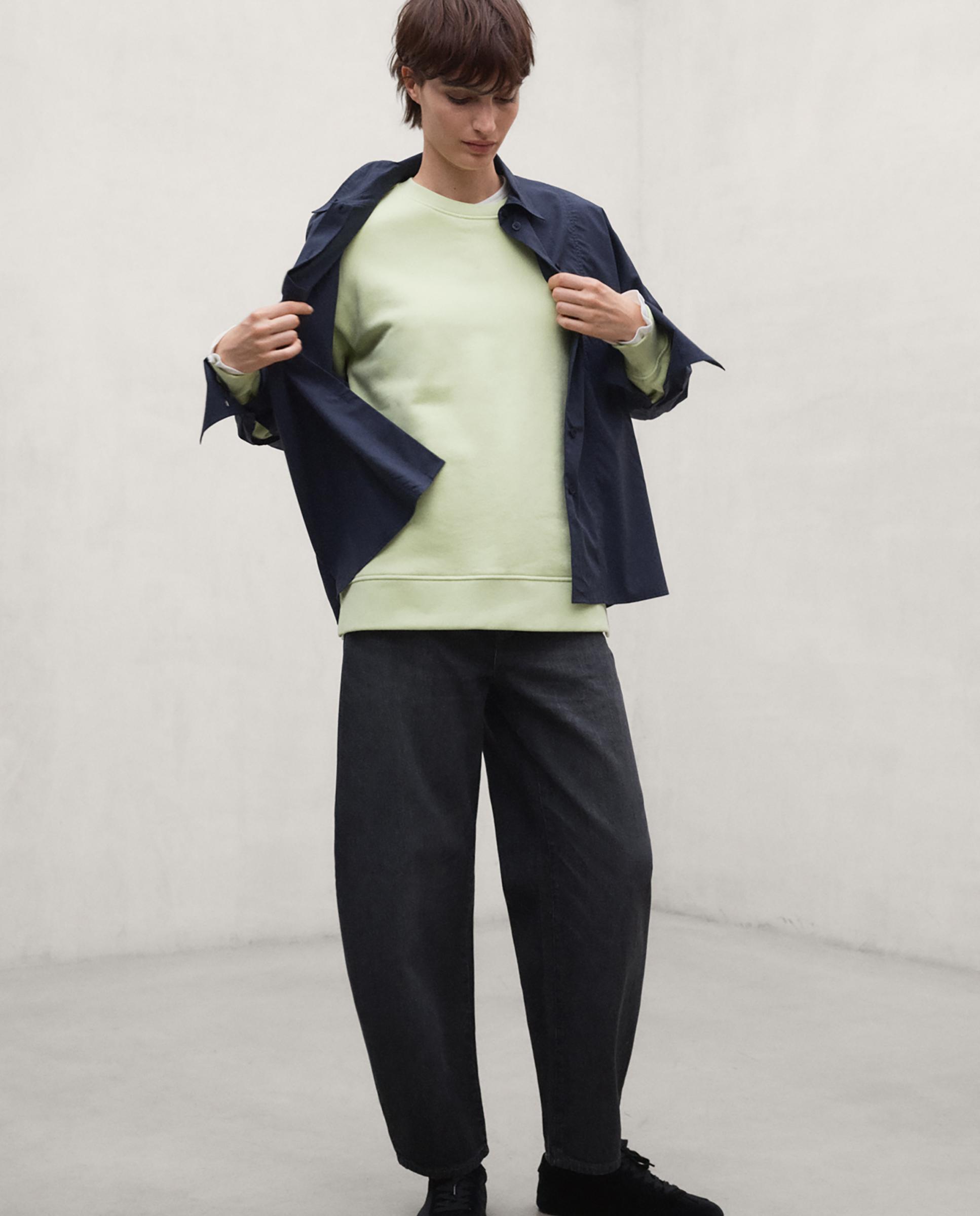 Sudadera de mujer de algodón orgánico con cuello redondo storm - Ecoalf - Limón Limón-2
