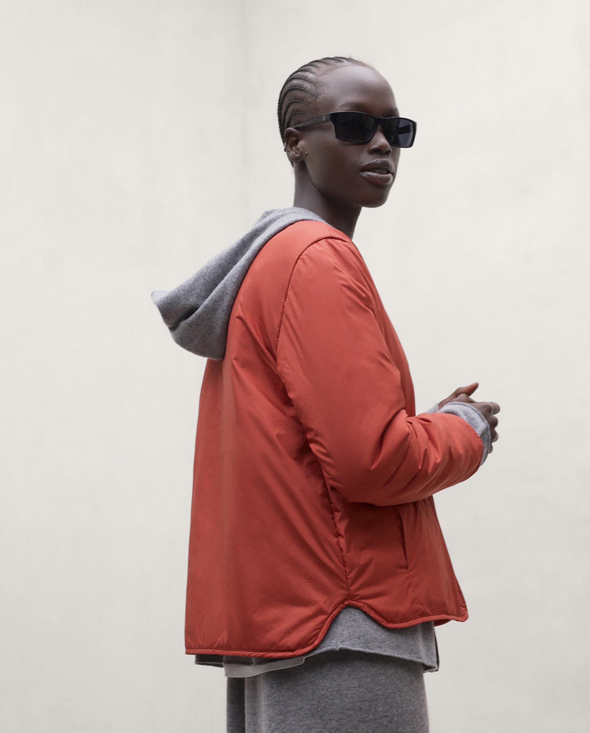 Chaqueta de mujer con cuello redondo y botones a presión monica - Ecoalf - Naranja Naranja-4