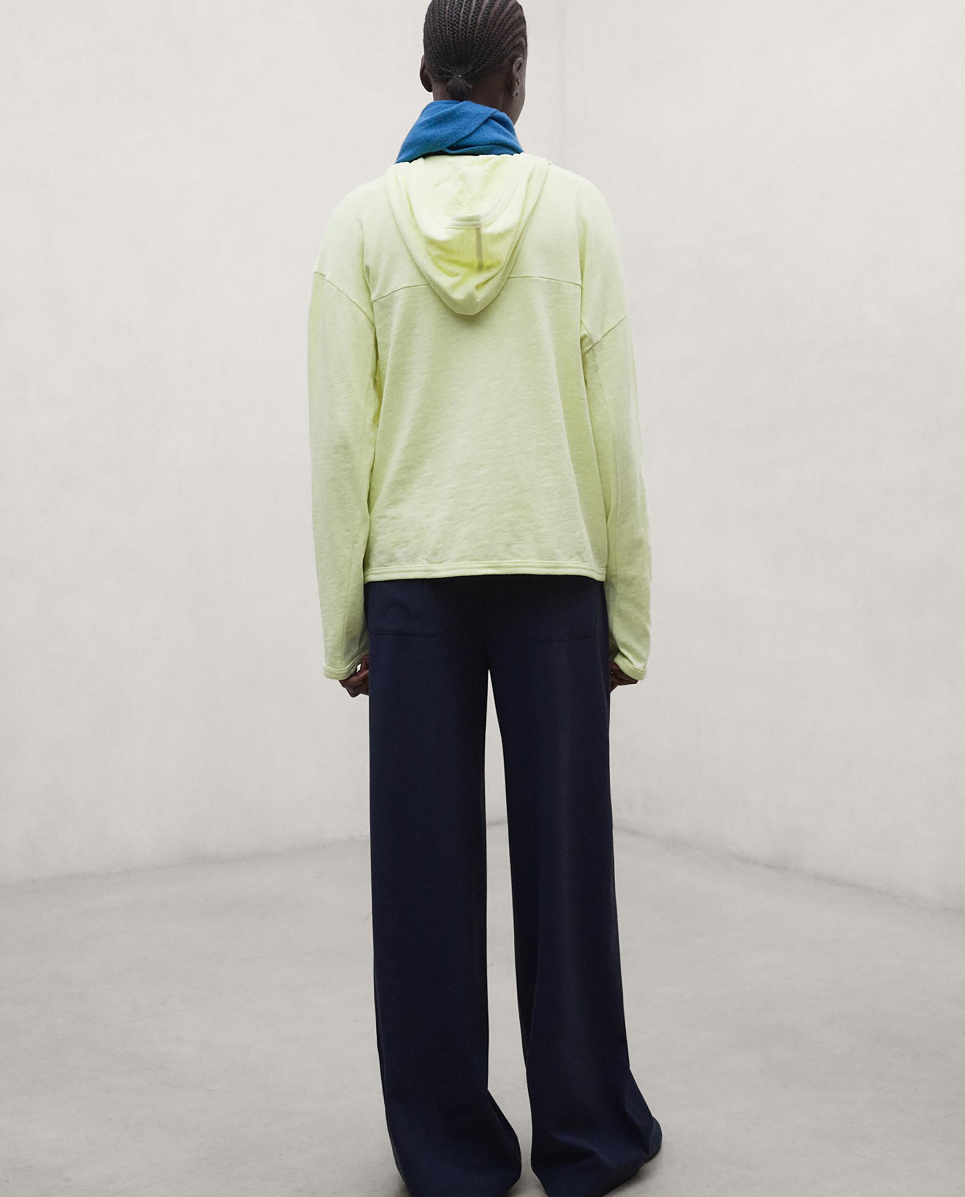 Camiseta de mujer de algodón regenerativo con capucha veneca - Ecoalf - Limón Limón-2