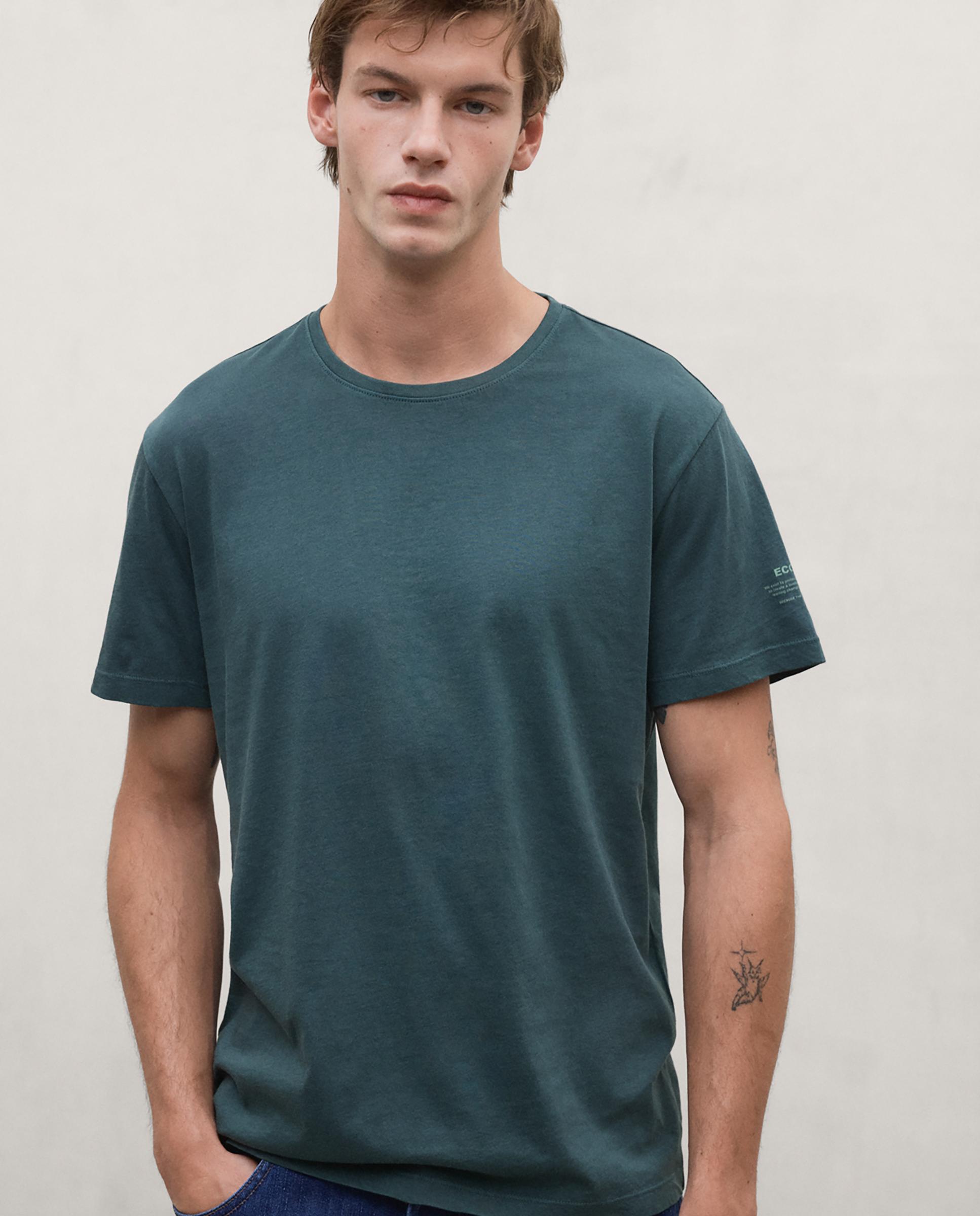 Camiseta de hombre vent de corte regular en 100% algodón regenerativo - Ecoalf - Verde Verde-1