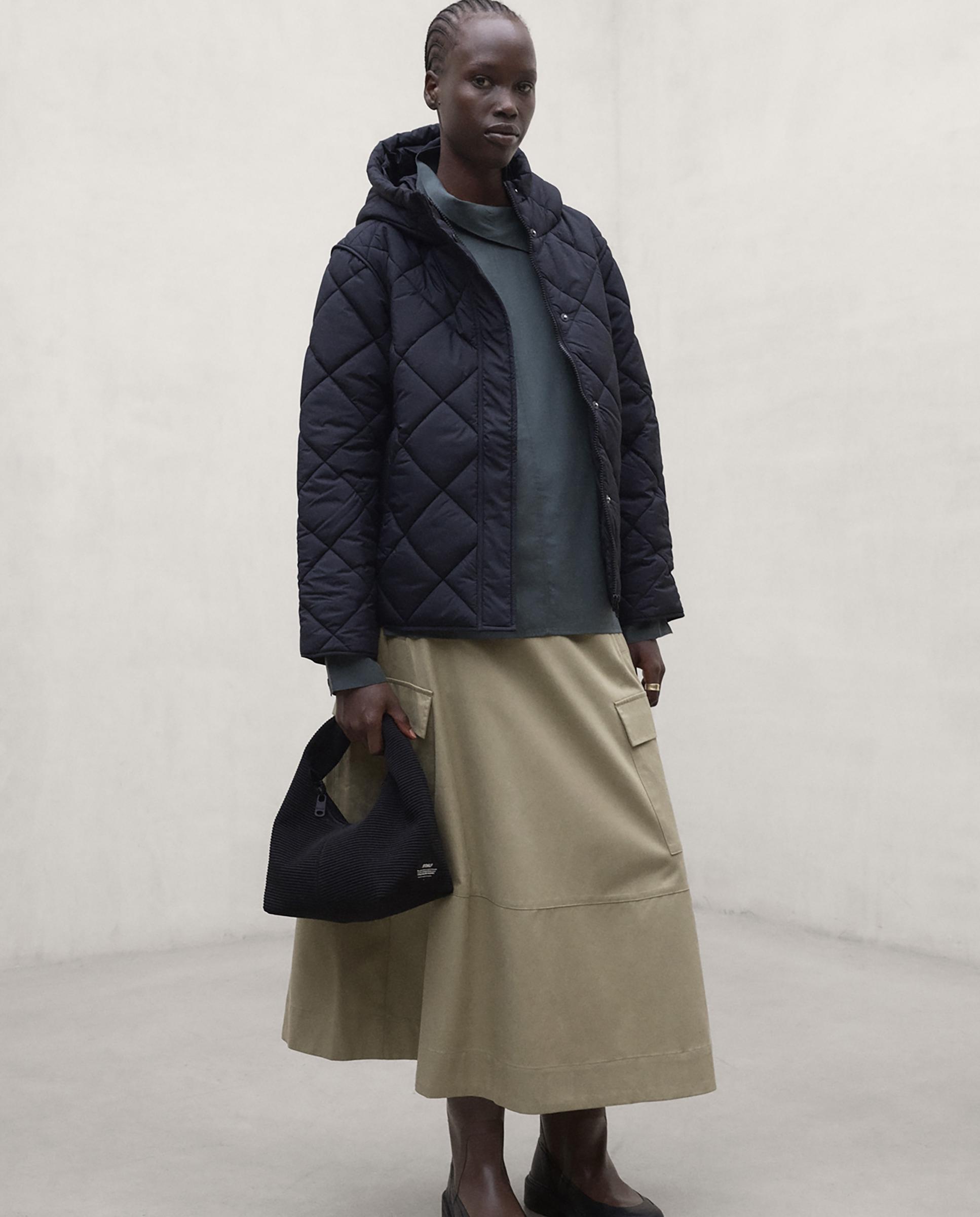 Abrigo acolchado de mujer con botones a presión verin - Ecoalf - Negro Negro-1