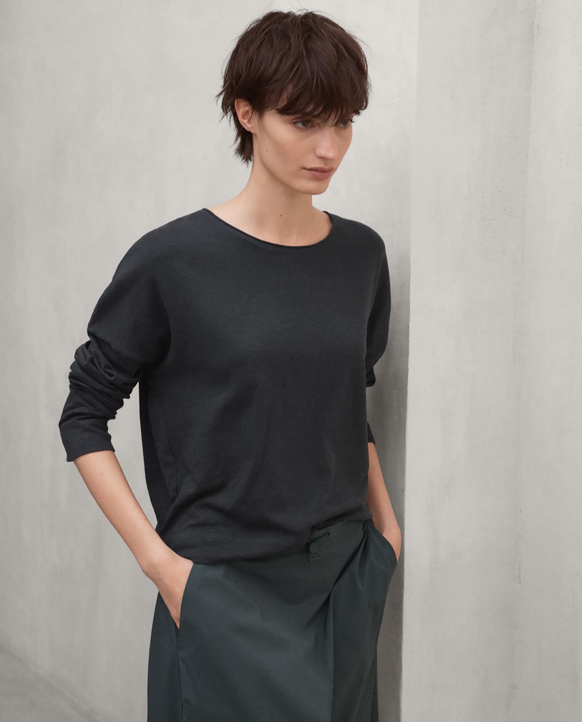 Camiseta de mujer verone de manga larga - Ecoalf - Gris marengo Gris marengo-1