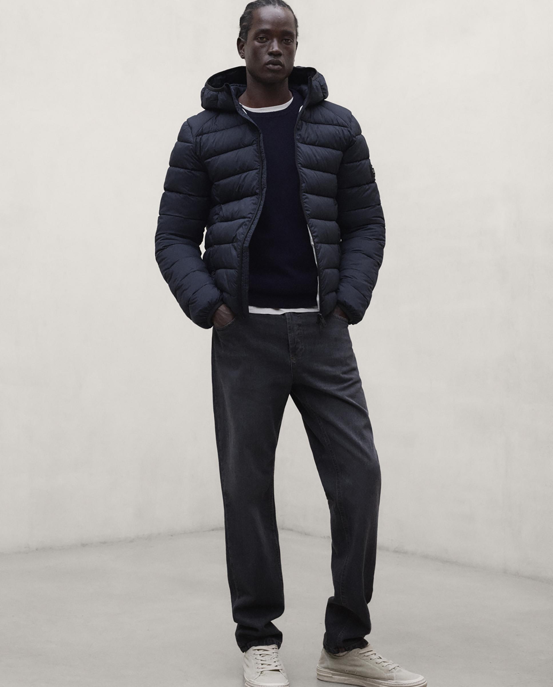 Chaqueta de hombre aspenalf repelente al agua con capucha - Ecoalf - Azul marino Azul marino-1