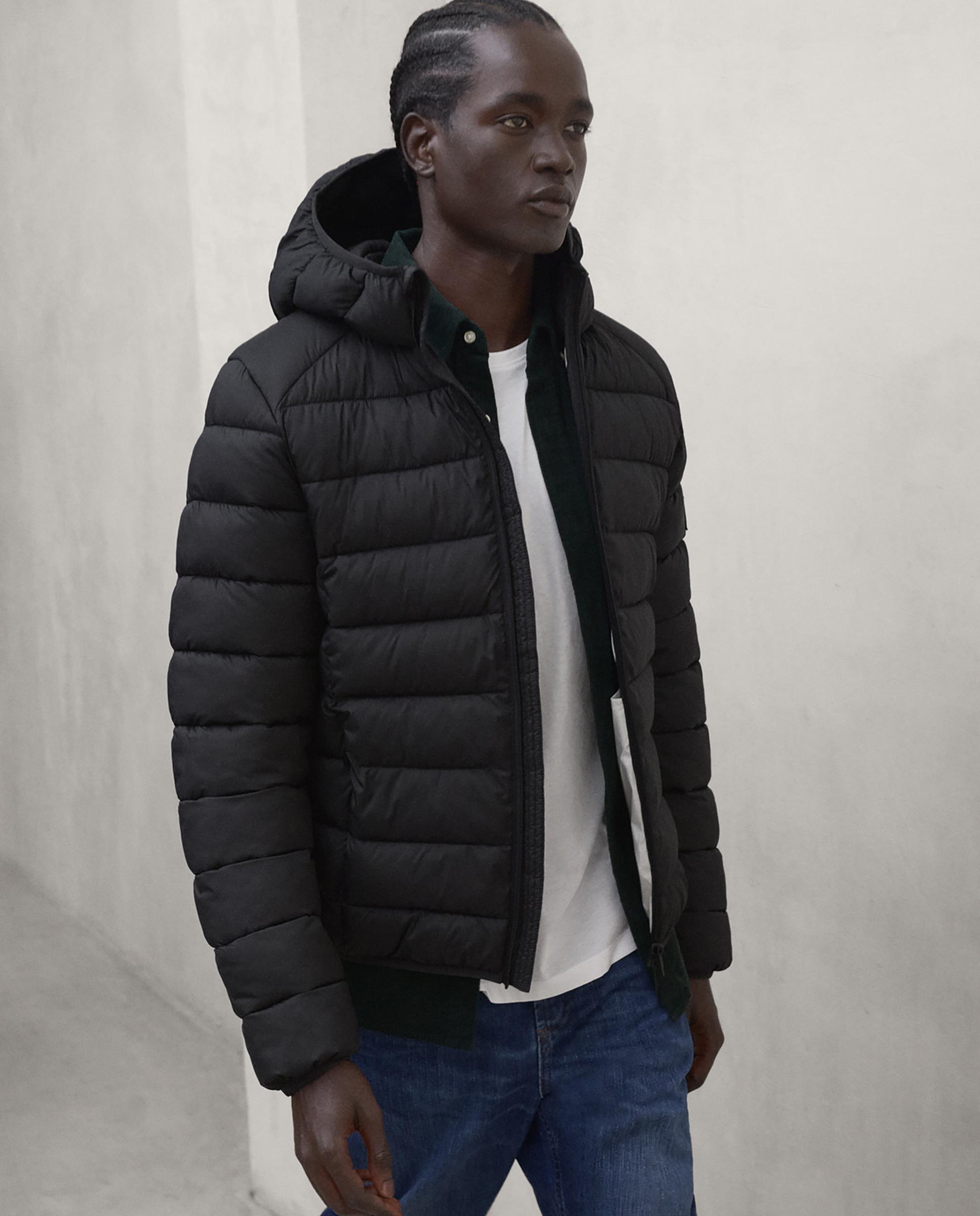 Chaqueta de hombre aspenalf repelente al agua con capucha - Ecoalf - Negro Negro-2