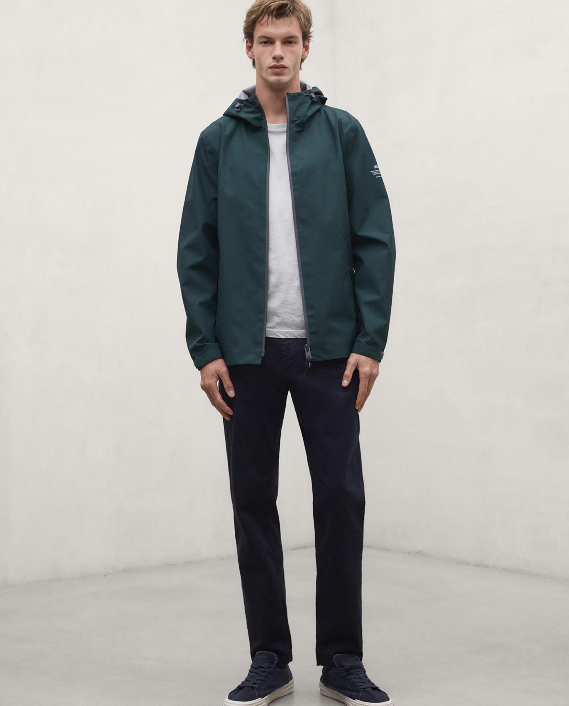 Imagen 0 de Chaqueta de hombre diluvio impermeable con capucha ajustable Verde