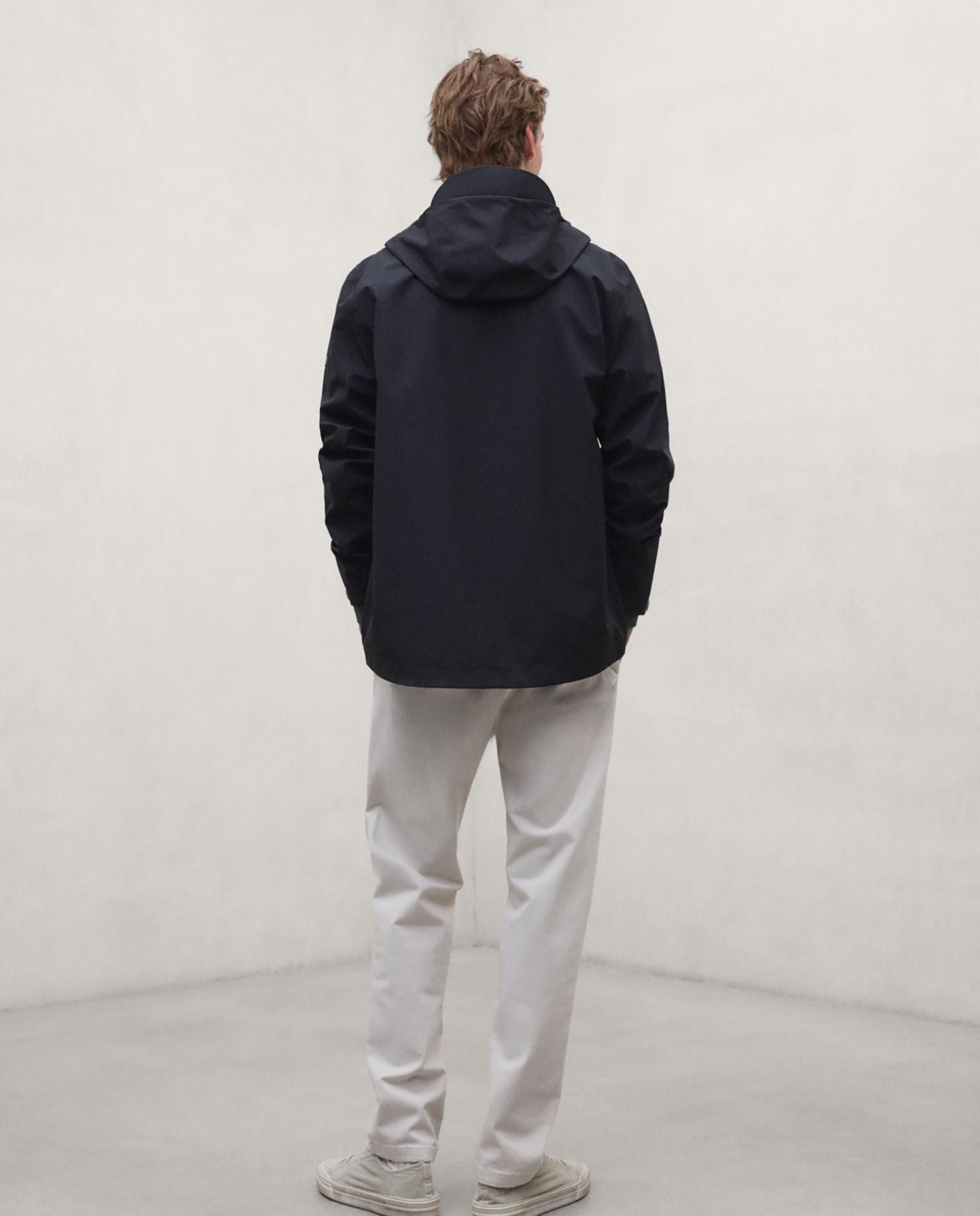 Chaqueta de hombre diluvio impermeable con capucha ajustable - Ecoalf - Negro Negro-3
