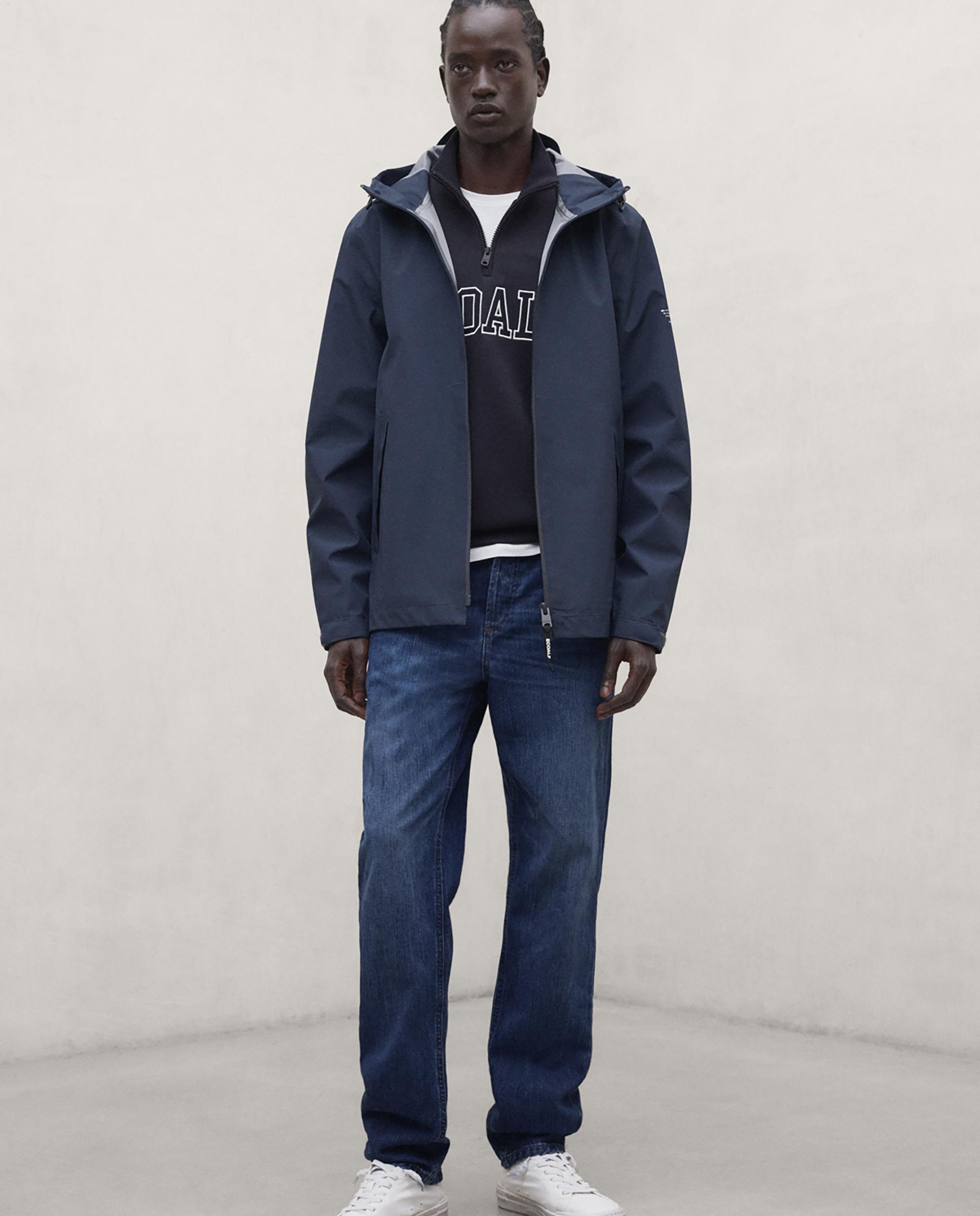 Chaqueta de hombre diluvio impermeable con capucha ajustable - Ecoalf - Azul Azul-1