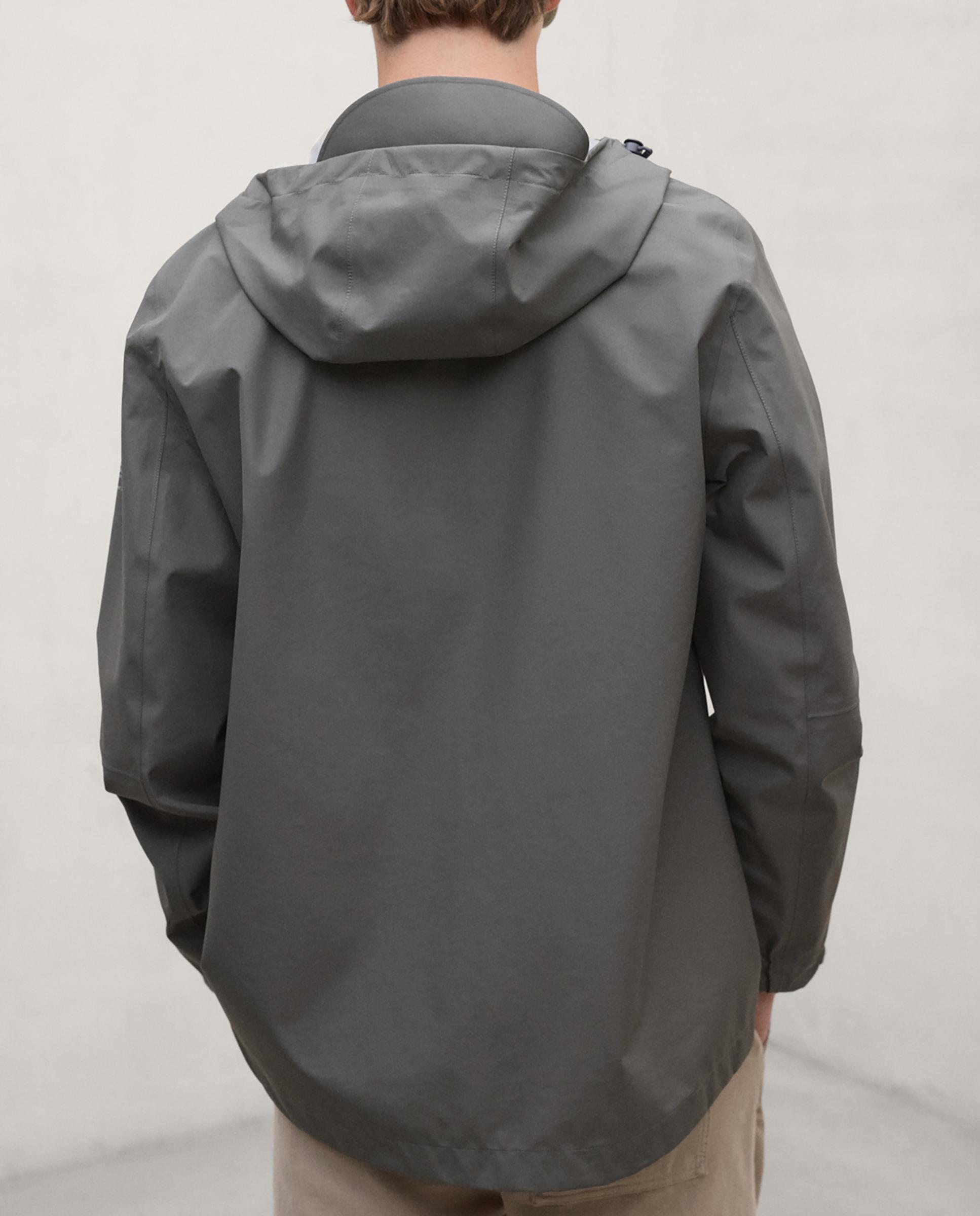 Chaqueta de hombre diluvio impermeable con capucha ajustable - Ecoalf - Kaki Kaki-2