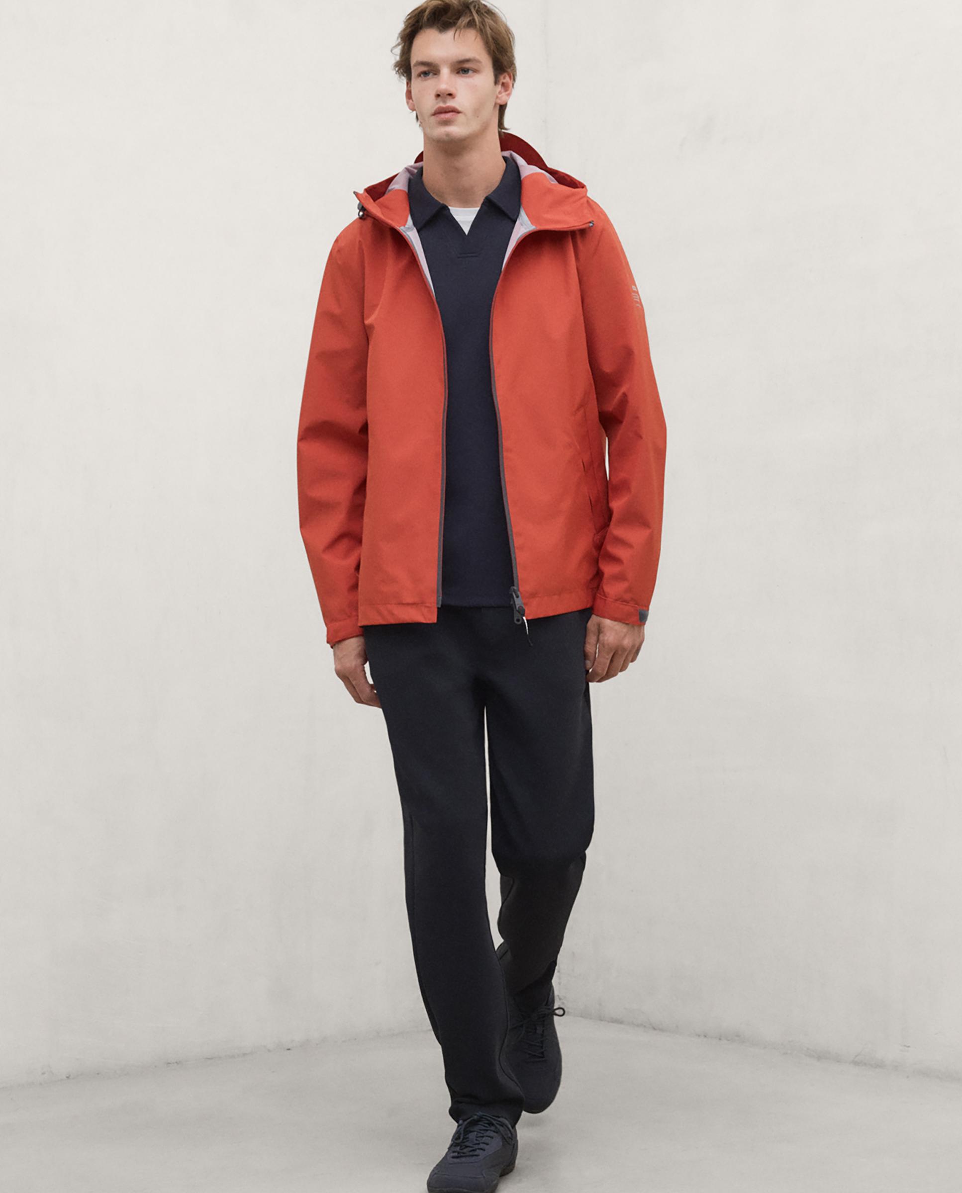 Chaqueta de hombre diluvio impermeable con capucha ajustable - Ecoalf - Naranja Naranja-1