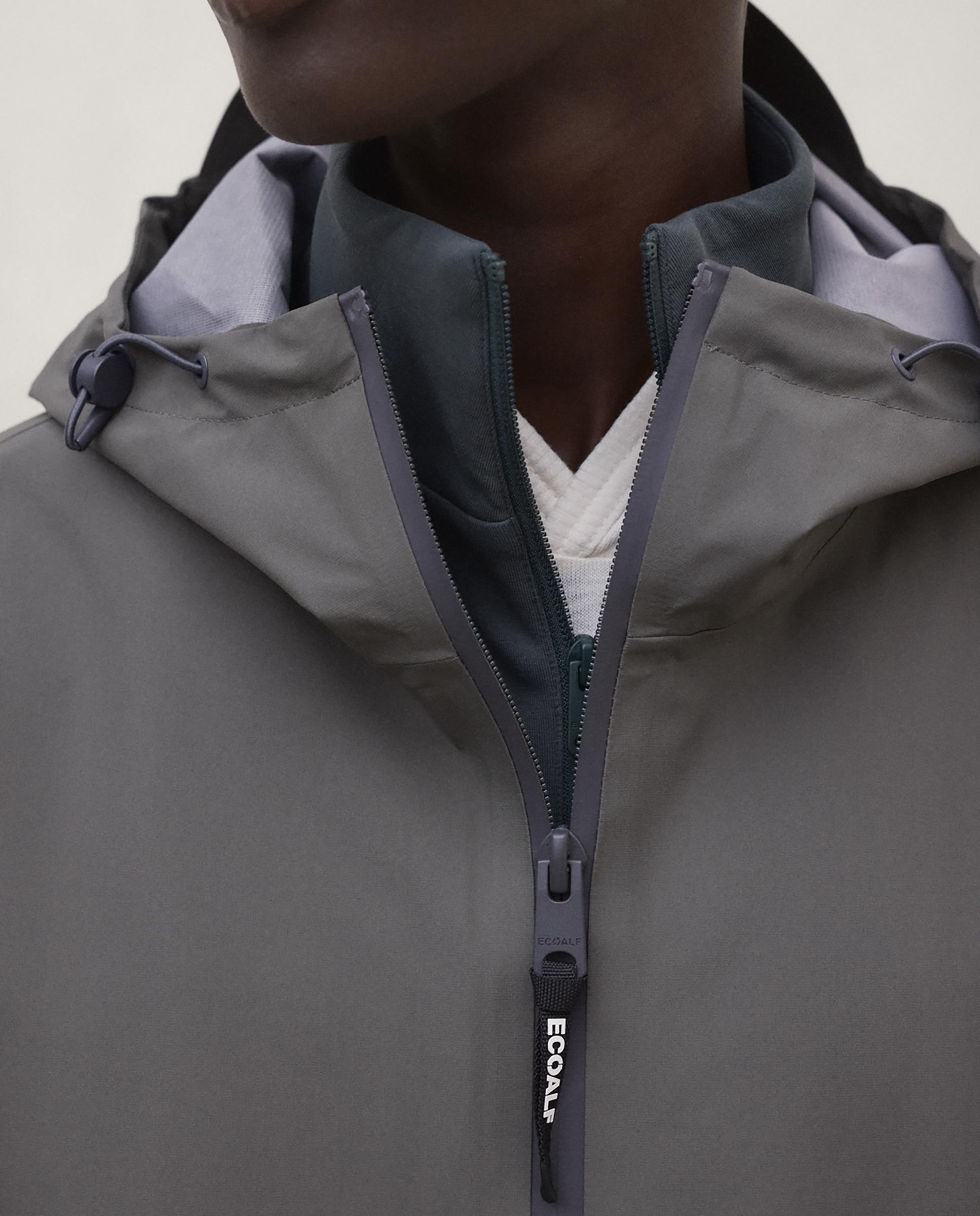 Chubasquero de mujer impermeable con capucha diluvio - Ecoalf - Verde pardo Verde pardo-5