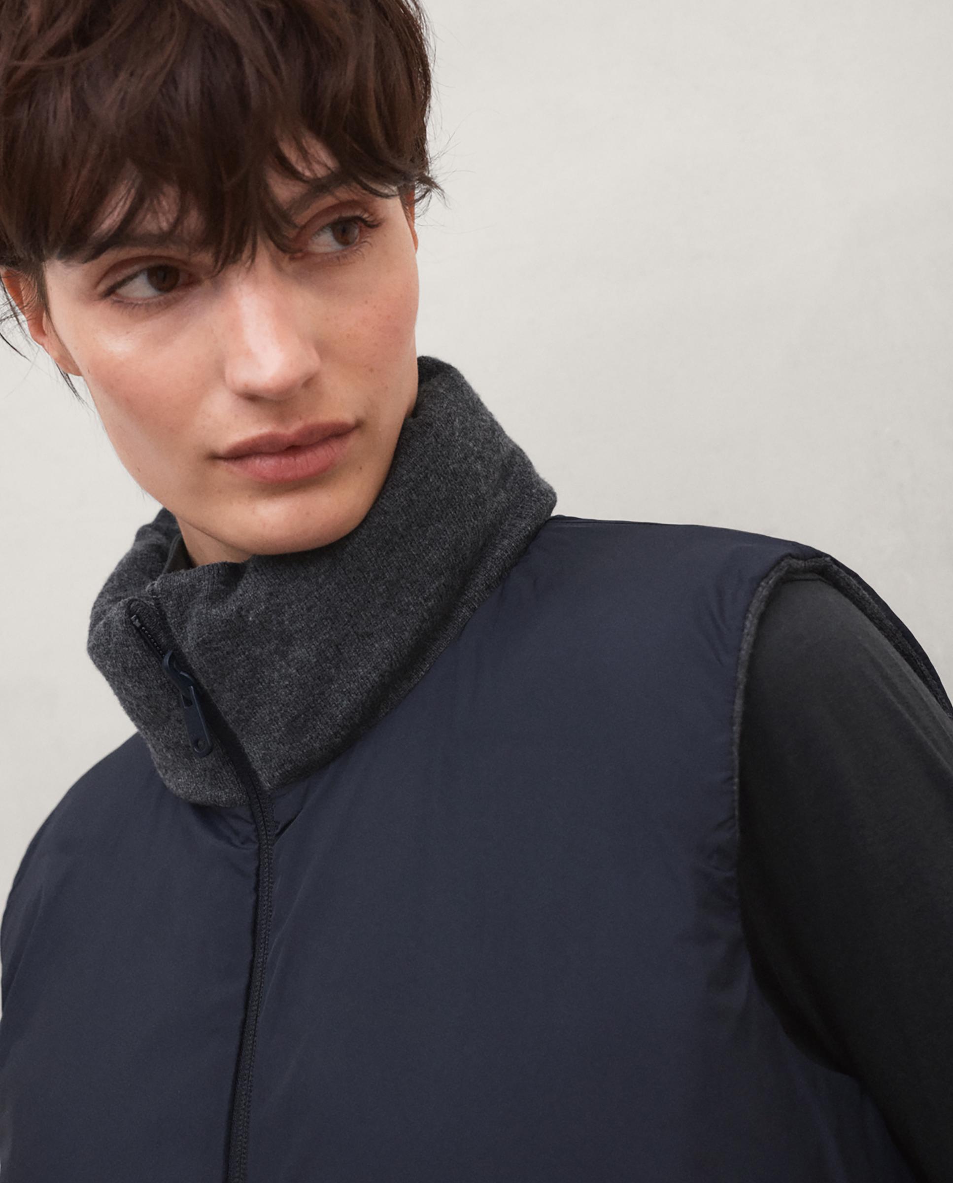 Chaleco de mujer reversible de lana reciclada sintre - Ecoalf - Gris marengo Gris marengo-3