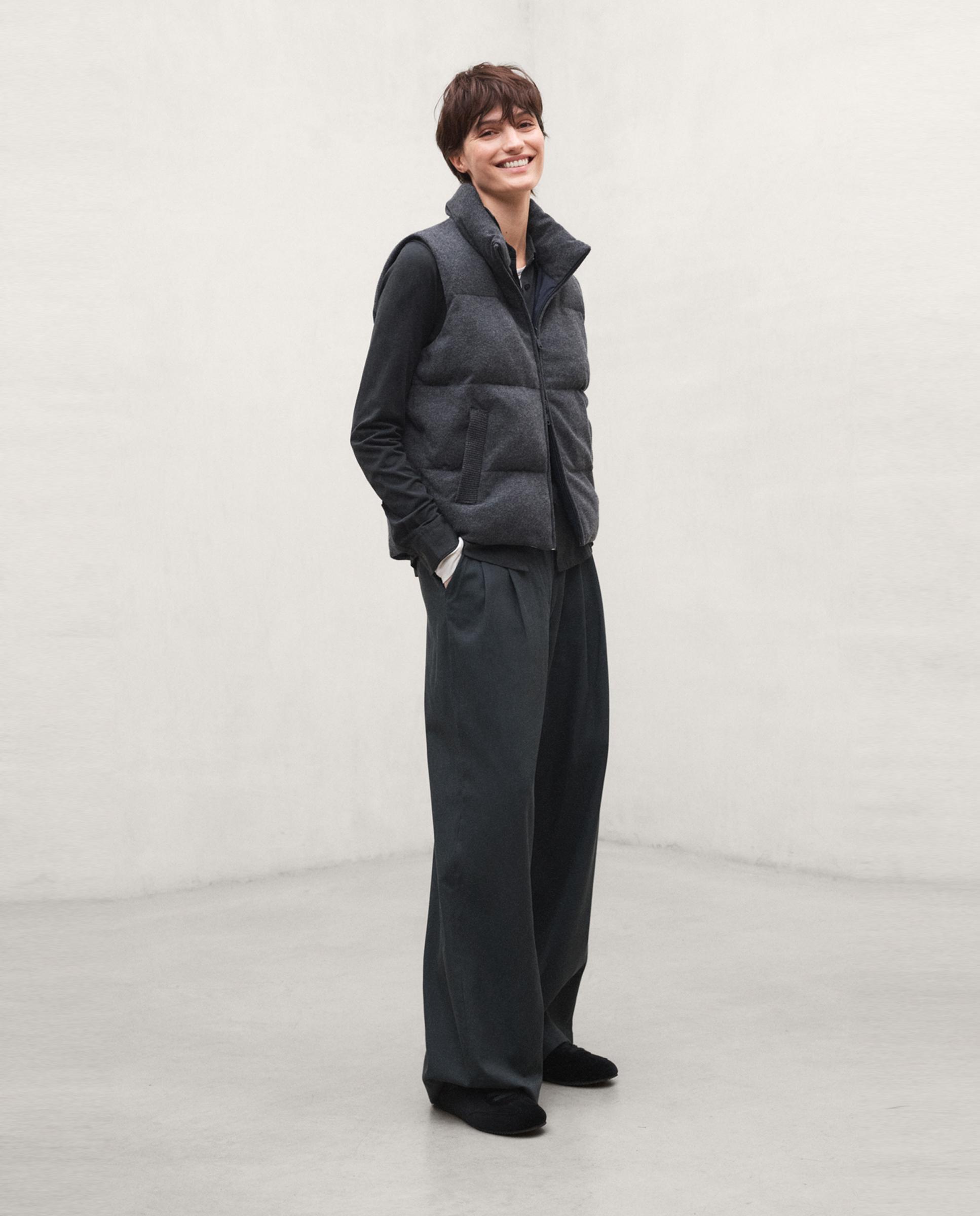 Chaleco de mujer reversible de lana reciclada sintre - Ecoalf - Gris marengo Gris marengo-6