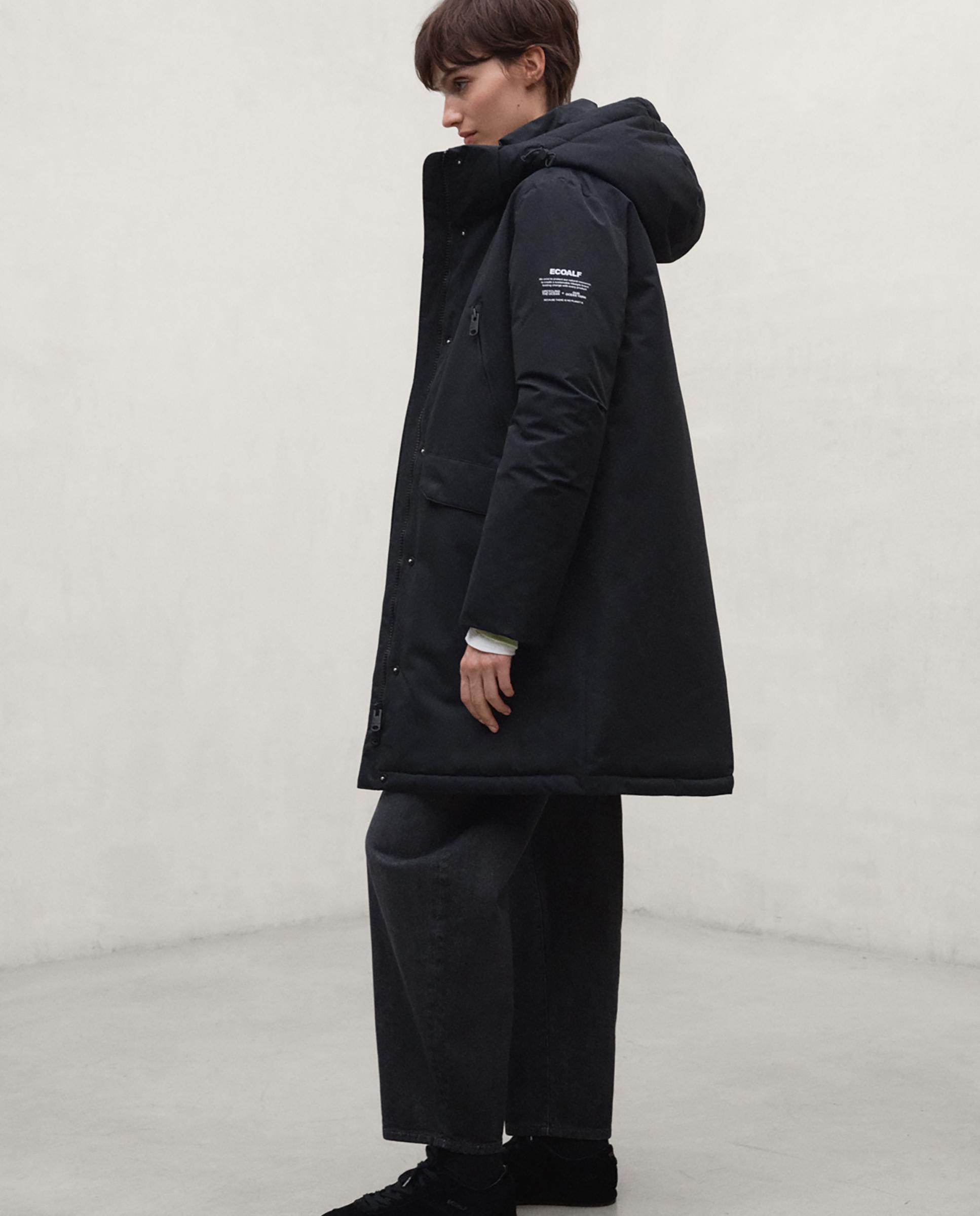 Parka de mujer regular fit impermeable ice - Ecoalf - Negro Negro-3