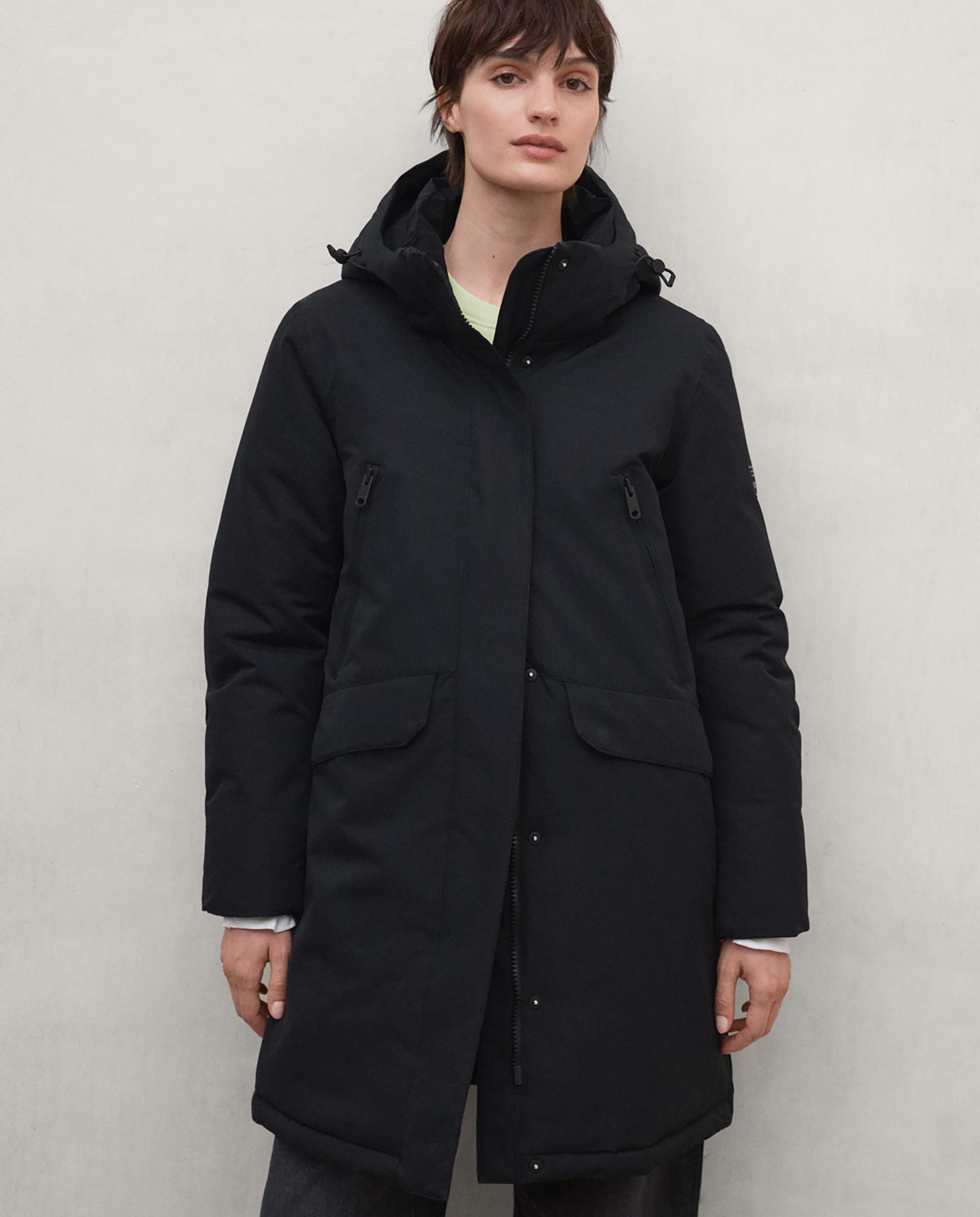 Parka de mujer regular fit impermeable ice - Ecoalf - Negro Negro-4