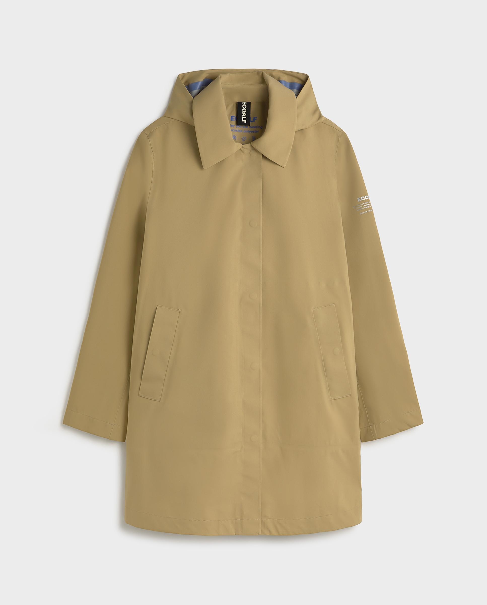 Chubasquero de mujer impermeable largo tormenta - Ecoalf - Camel Camel-4
